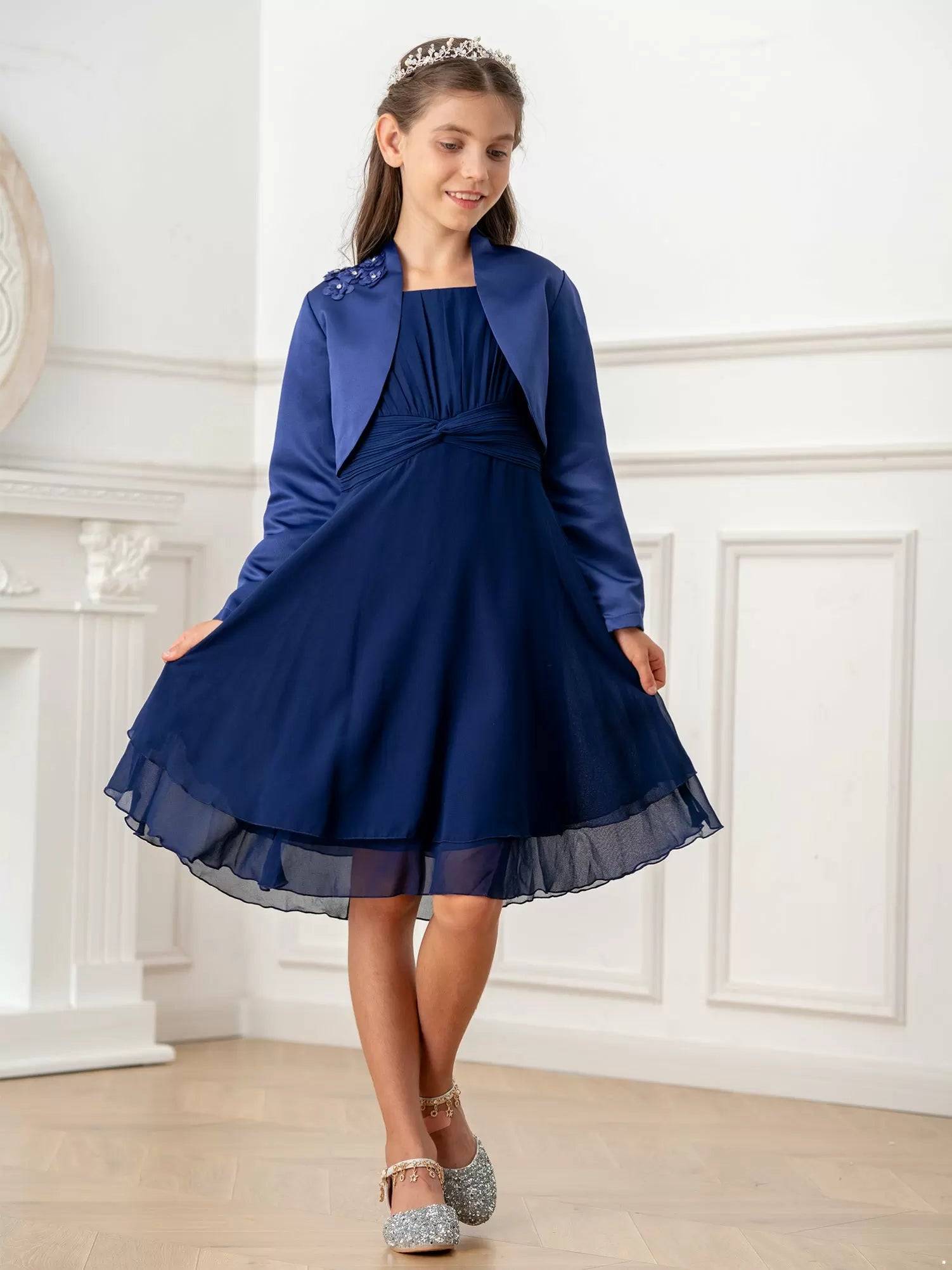 Toddler/Kids Girls Applique Embroidery Bolero Jacket