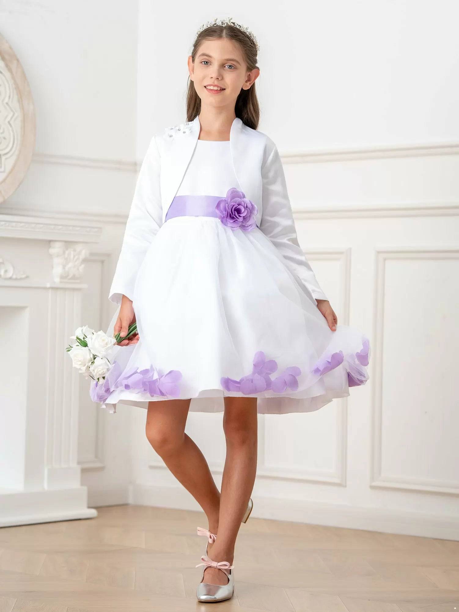 Toddler/Kids Girls Applique Embroidery Bolero Jacket