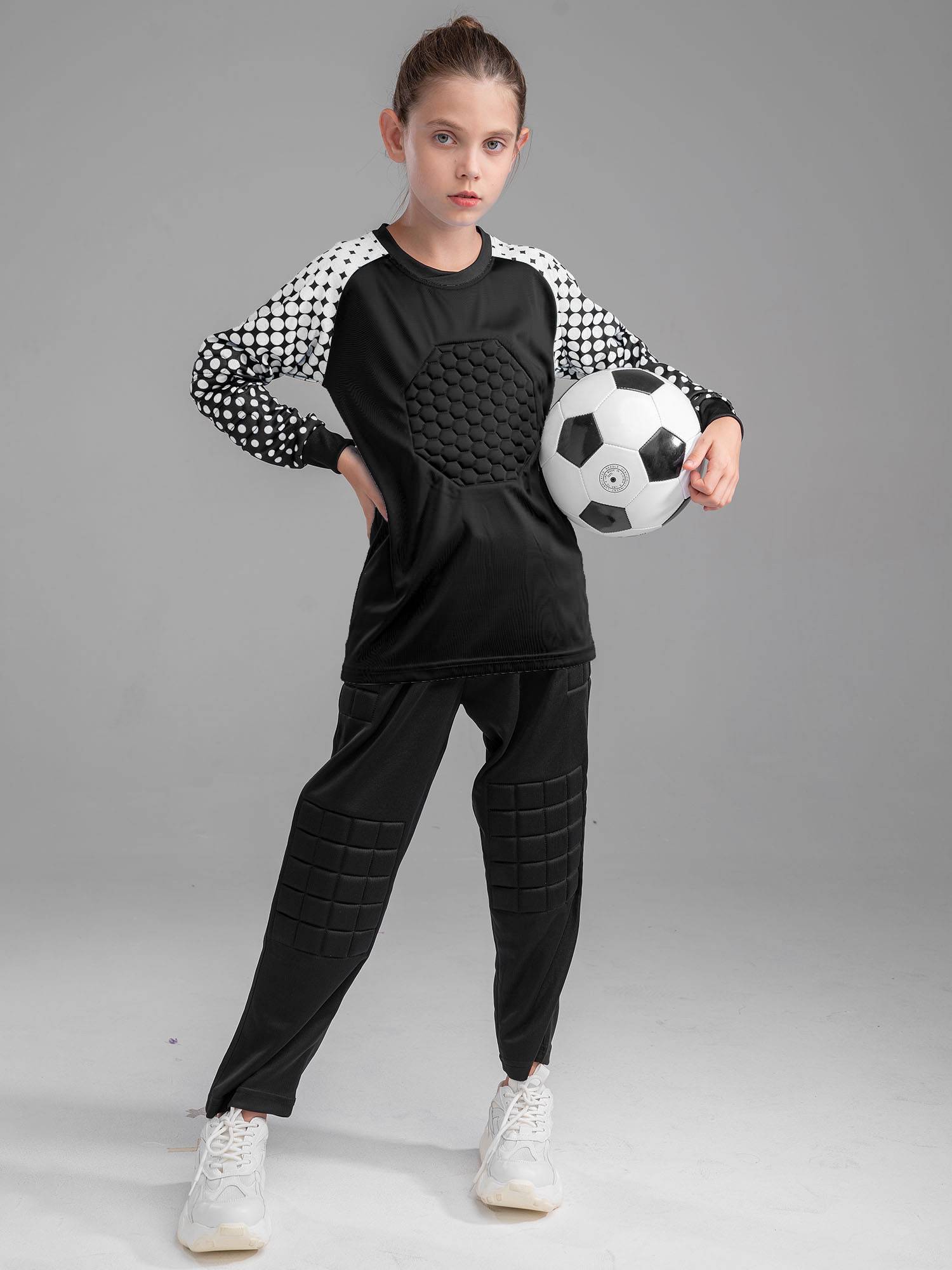 Kids Boys 2Pcs Long Sleeve Color Block Goalkeeper Football Sets