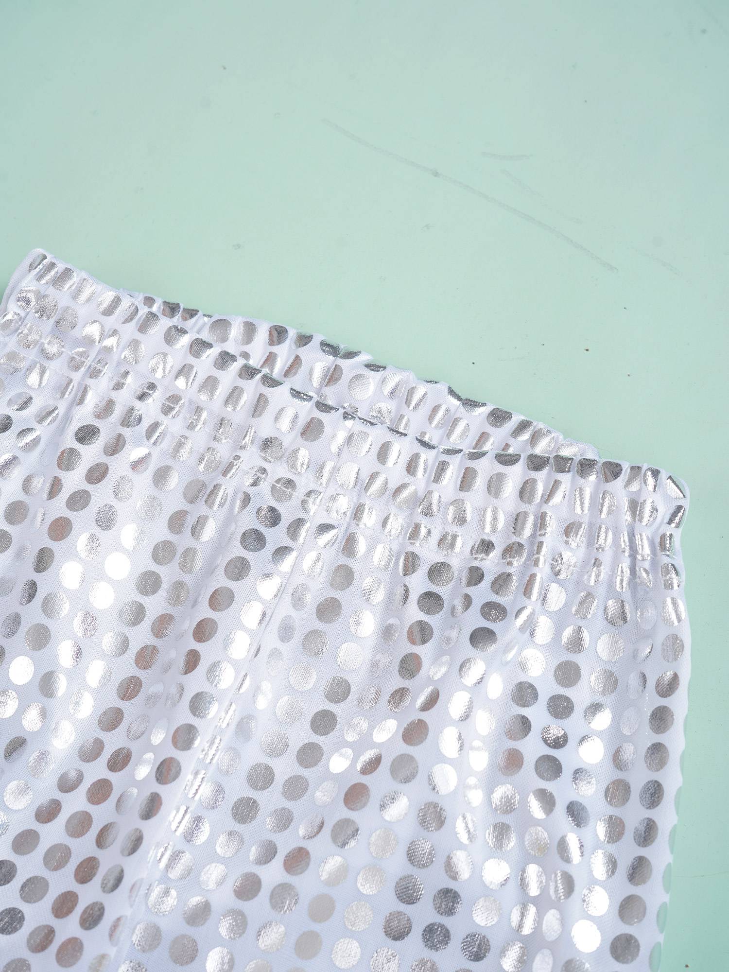 Kids Shiny Sequins Flared Jazz Pants Stage Performance Pants