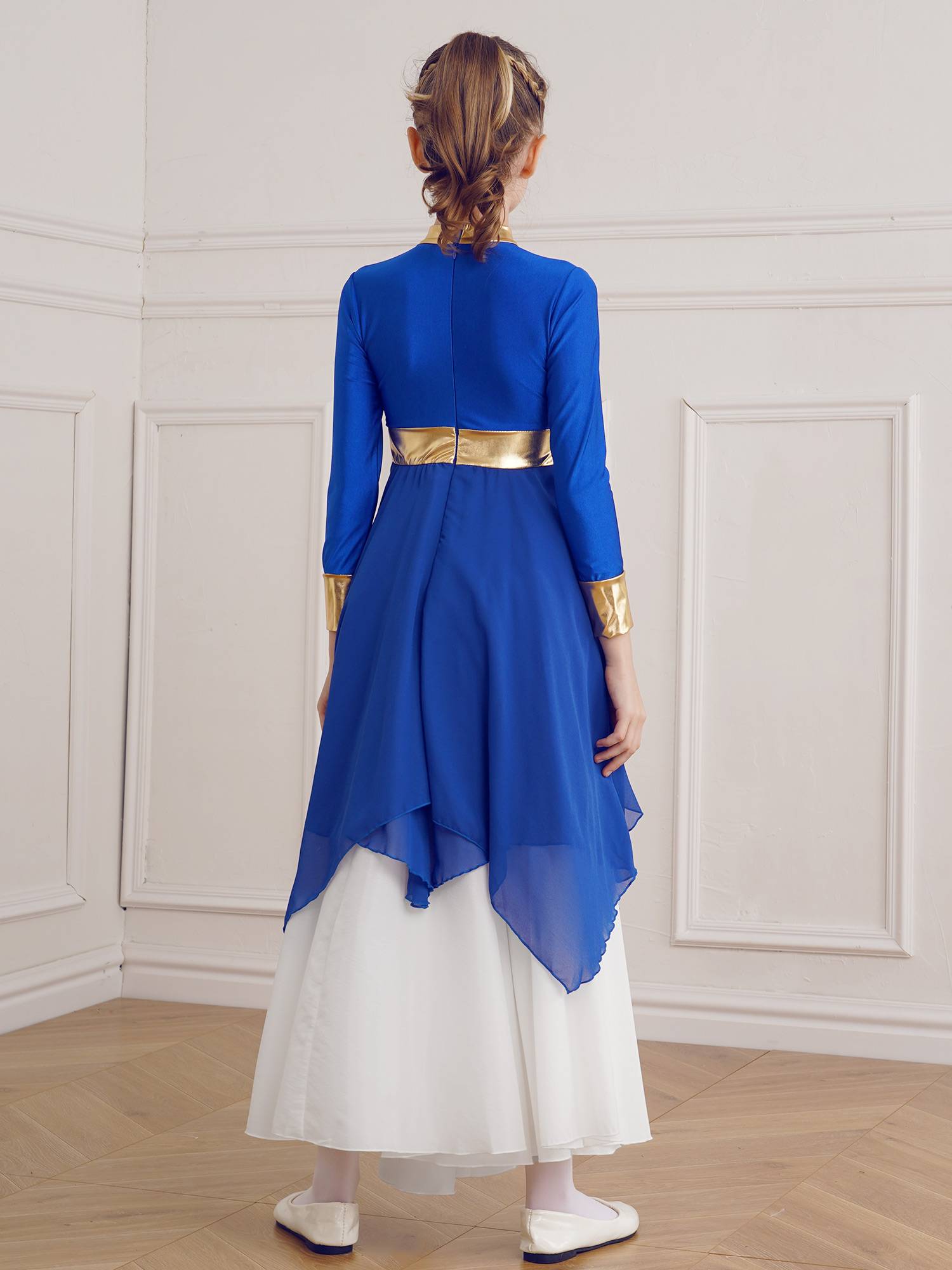 Kid Girl Long Sleeve Praise Worship Dance Dress (Pettico Not Included)