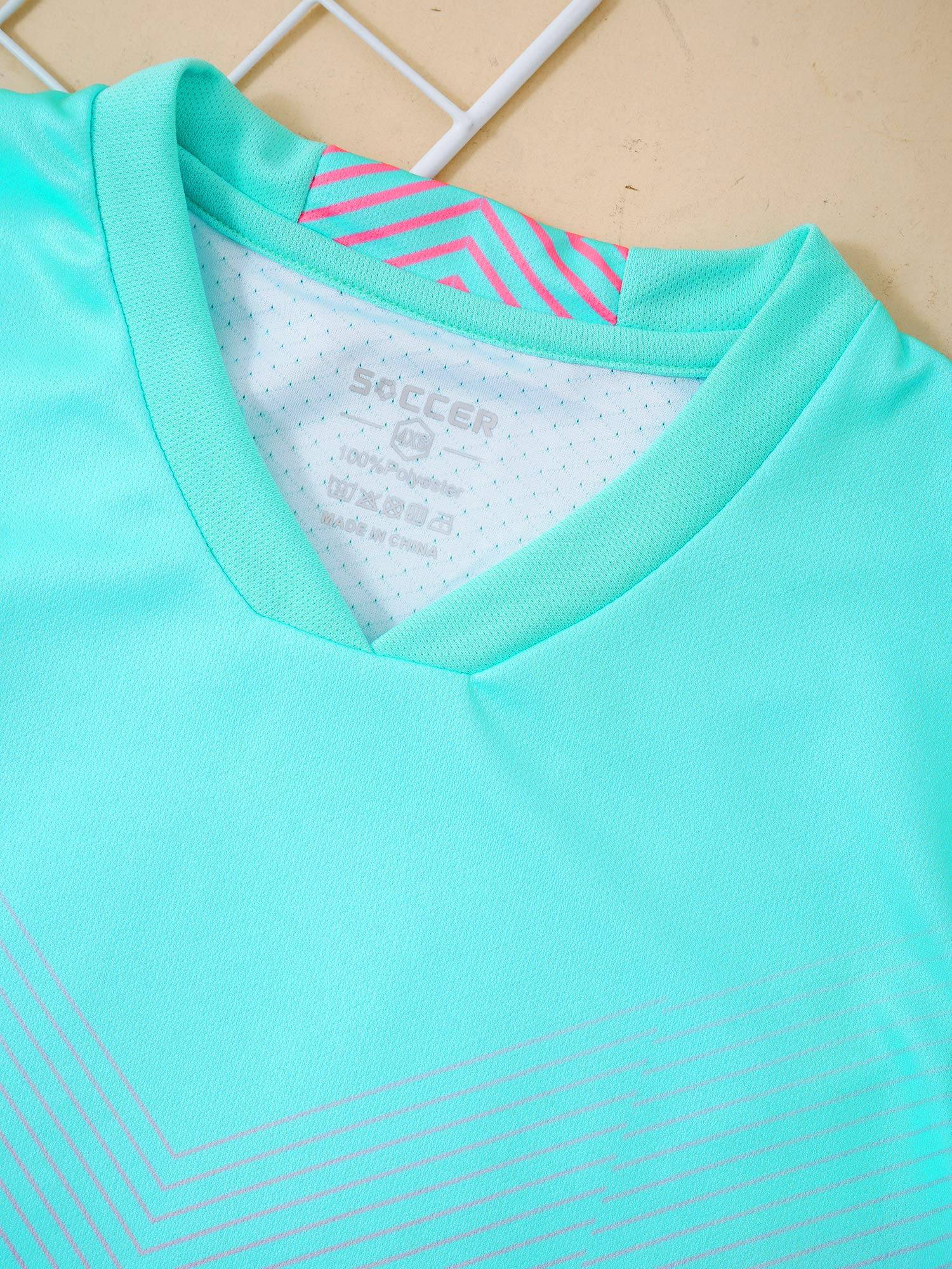 Kids Boys Two Pieces Football Outfits Gradient T-Shirt and Shorts