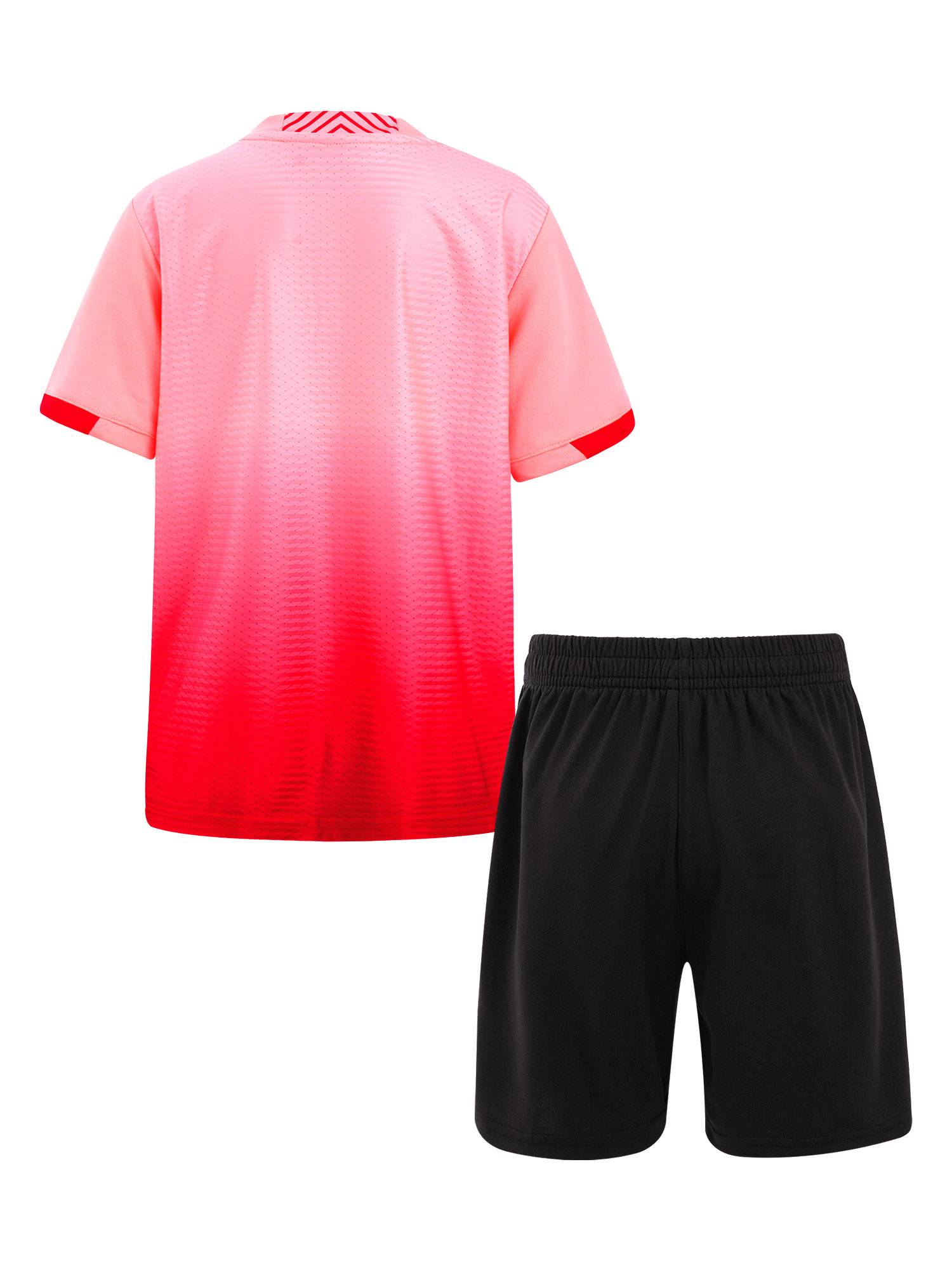 Kids Boys Two Pieces Football Outfits Gradient T-Shirt and Shorts