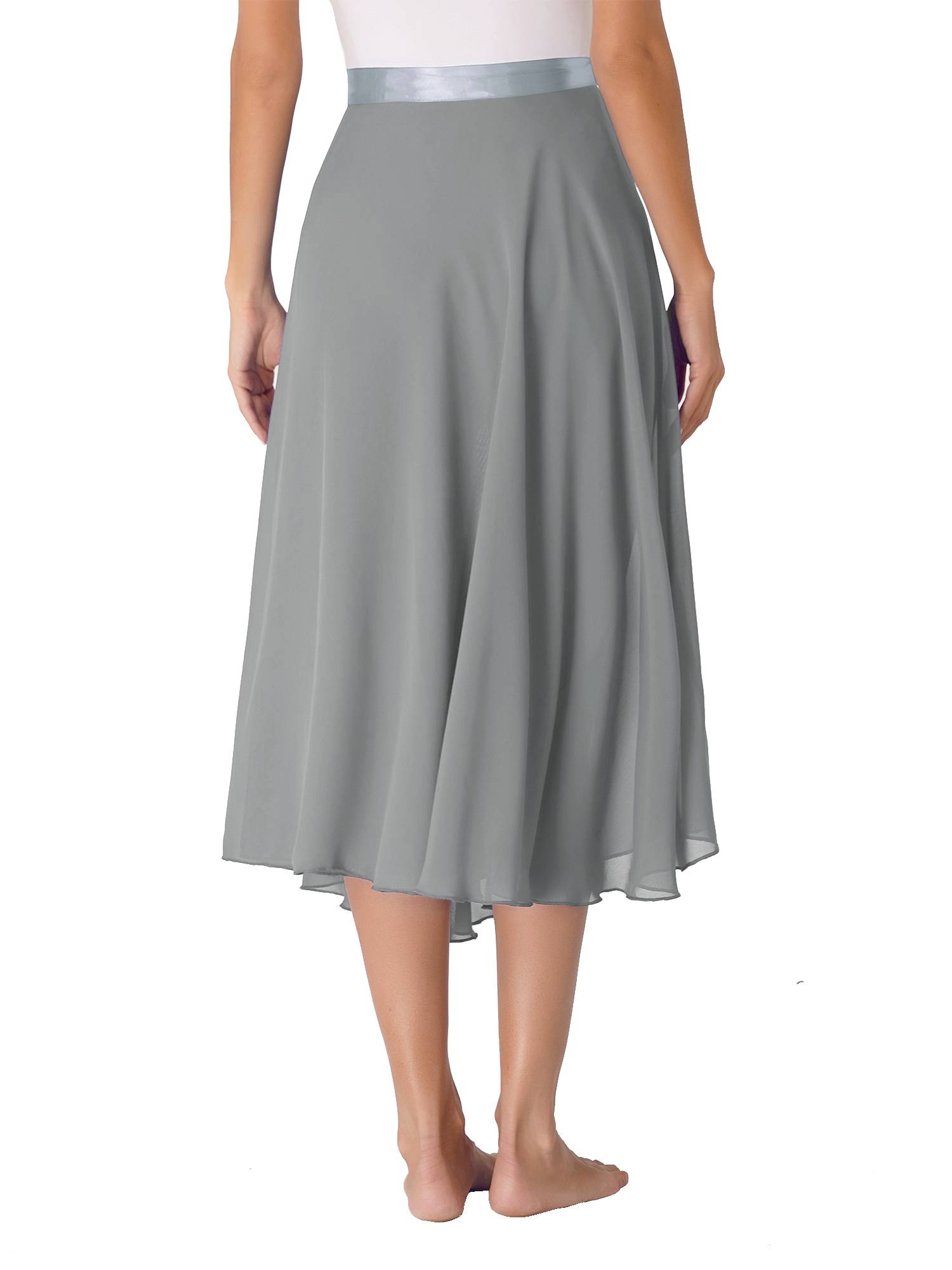 Women Lace-Up Flowy High Waist Contemporary Dance Midi Skirt