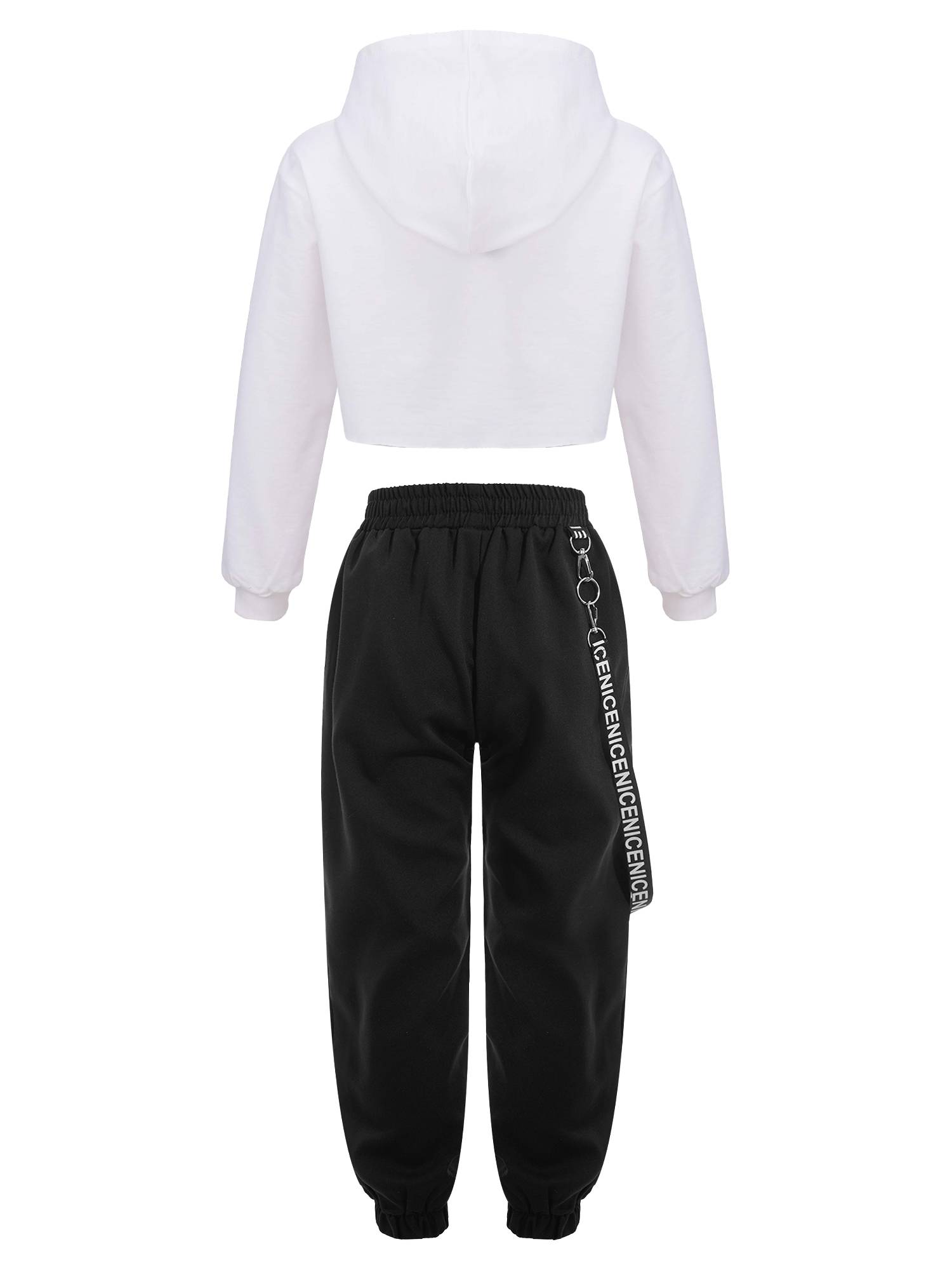 Kids Girls 2pcs Butterfly Printed Cropped Hoodies and Pants Sets