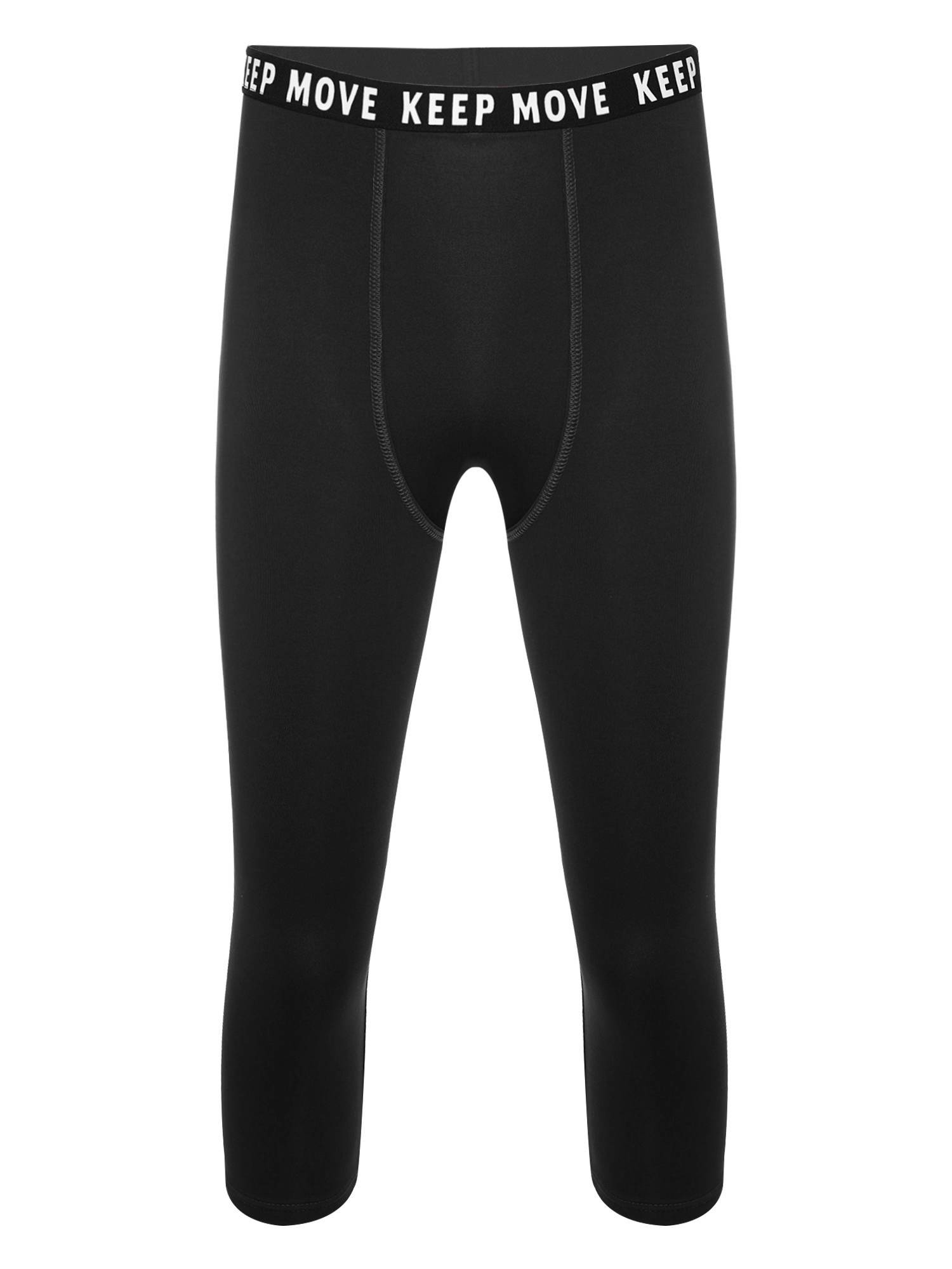 Men Low Waist Skinny Calf Length Moisture-wicking Sports Leggings