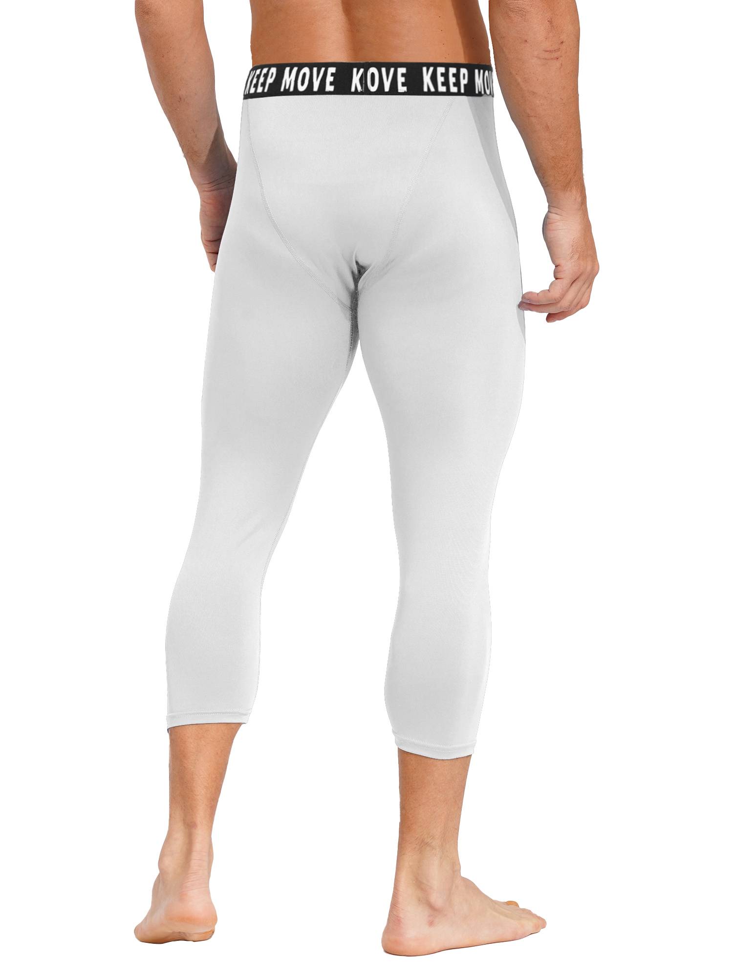 Men Low Waist Skinny Calf Length Moisture-wicking Sports Leggings