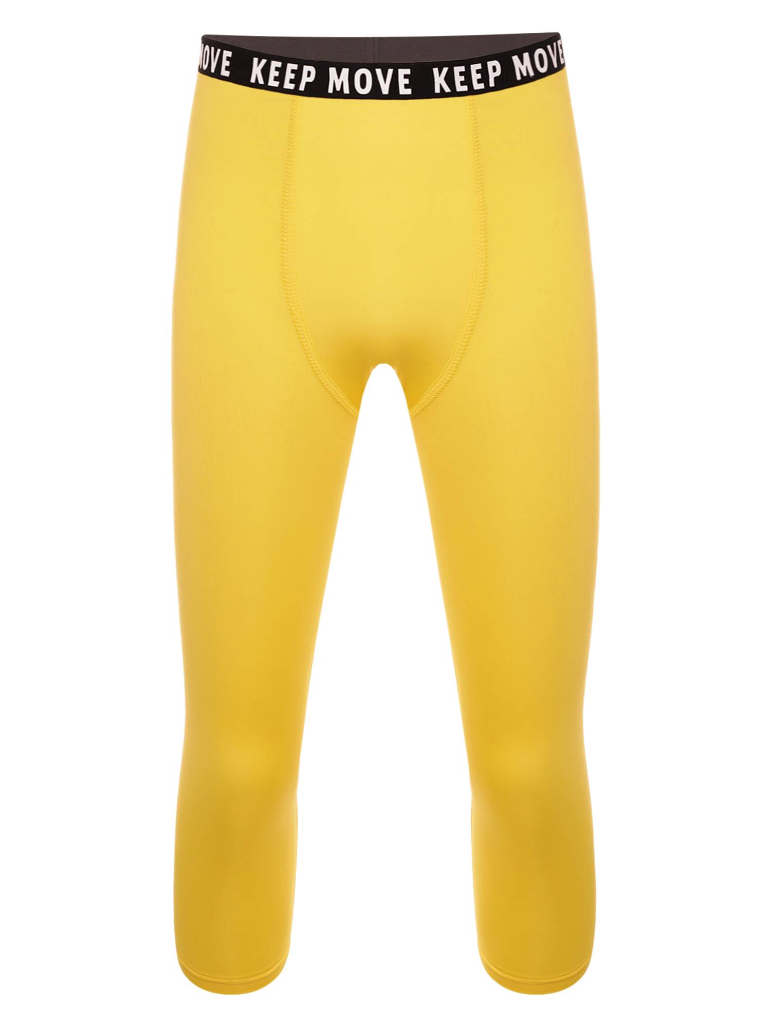 Men Low Waist Skinny Calf Length Moisture-wicking Sports Leggings