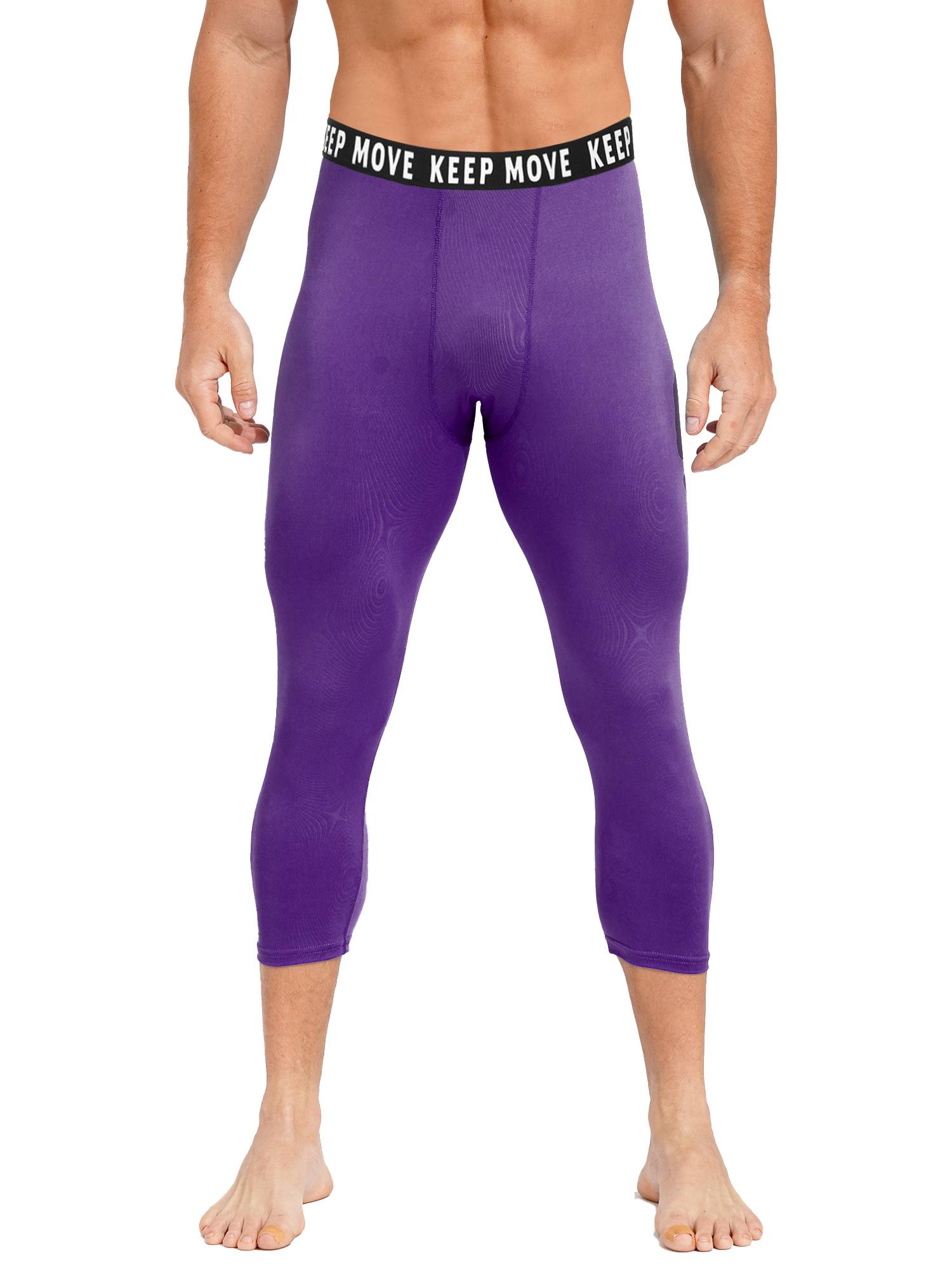 Men Low Waist Skinny Calf Length Moisture-wicking Sports Leggings