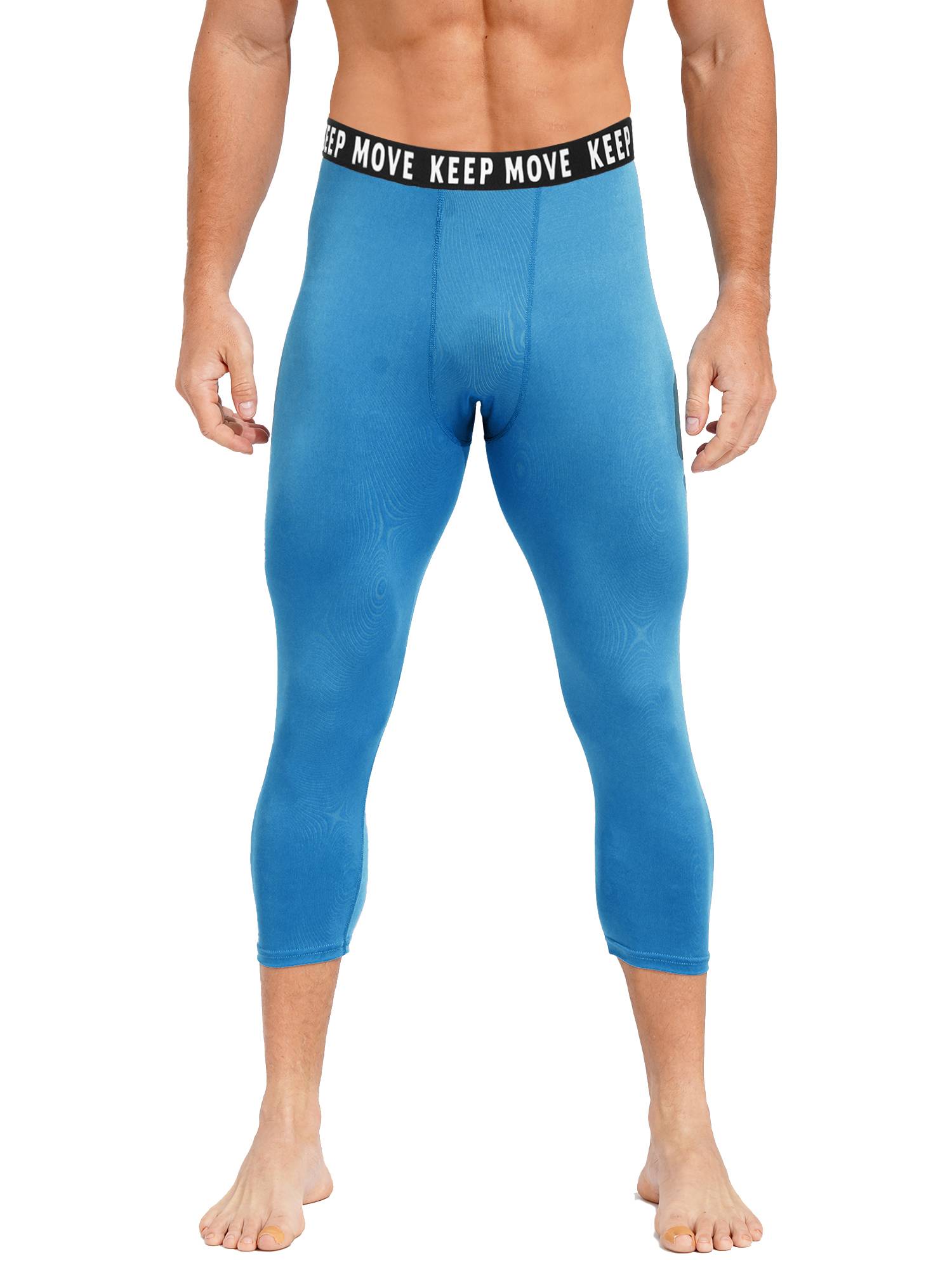 Men Low Waist Skinny Calf Length Moisture-wicking Sports Leggings
