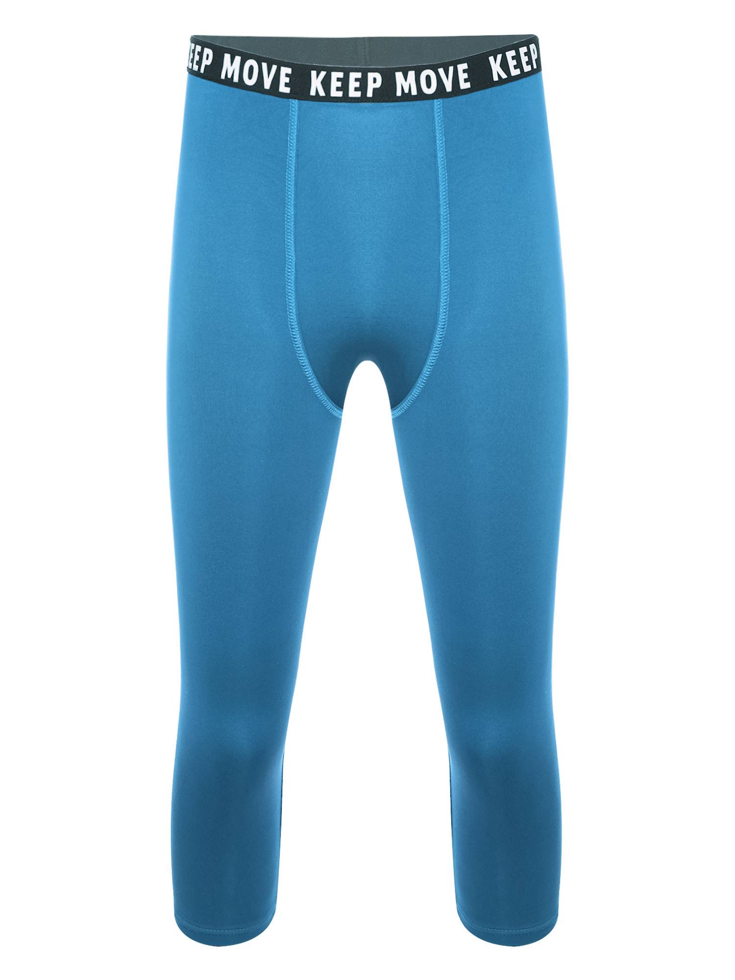 Men Low Waist Skinny Calf Length Moisture-wicking Sports Leggings