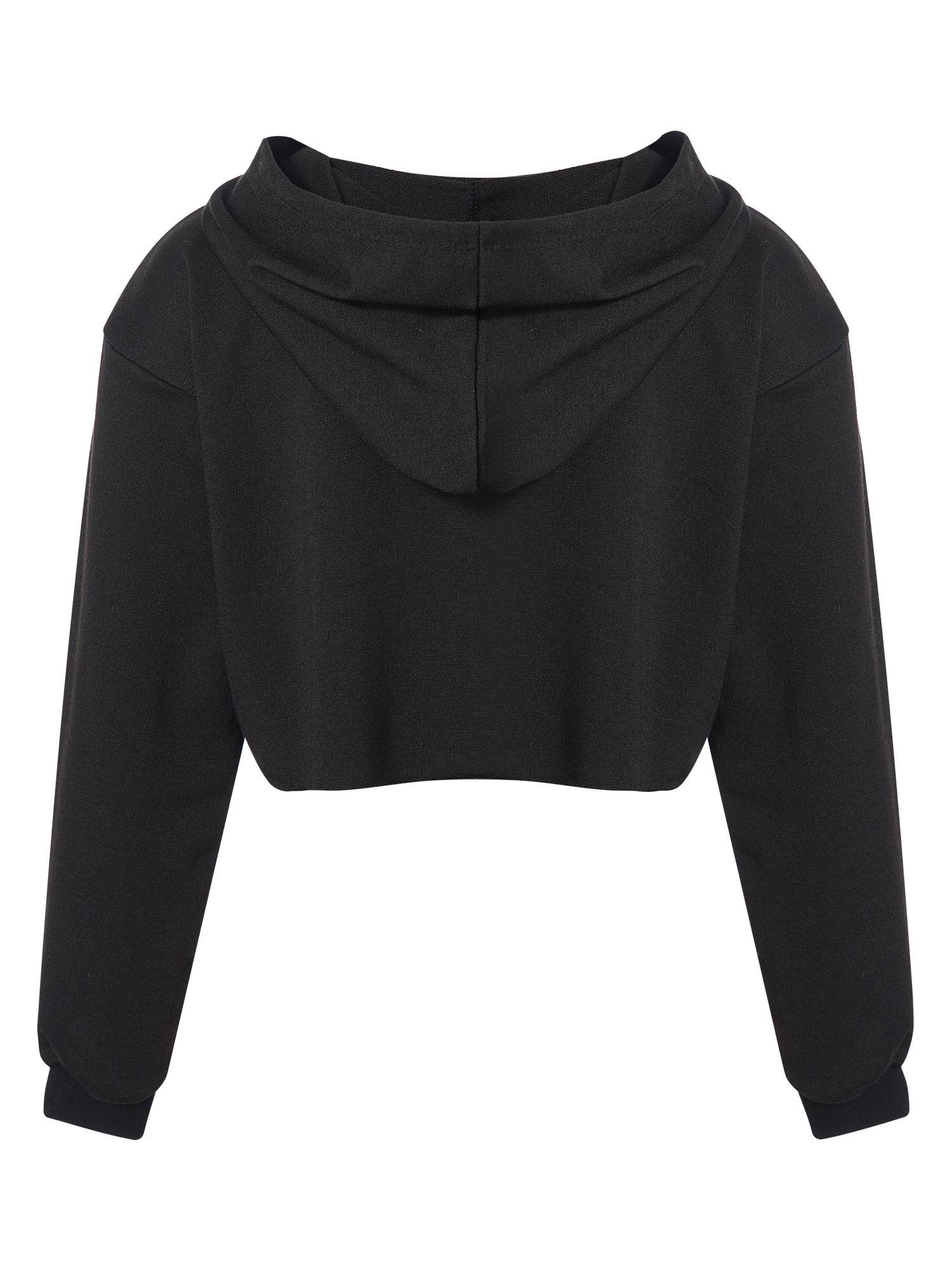 Kids Girls Long Sleeves Butterfly Print Cropped Hoodies
