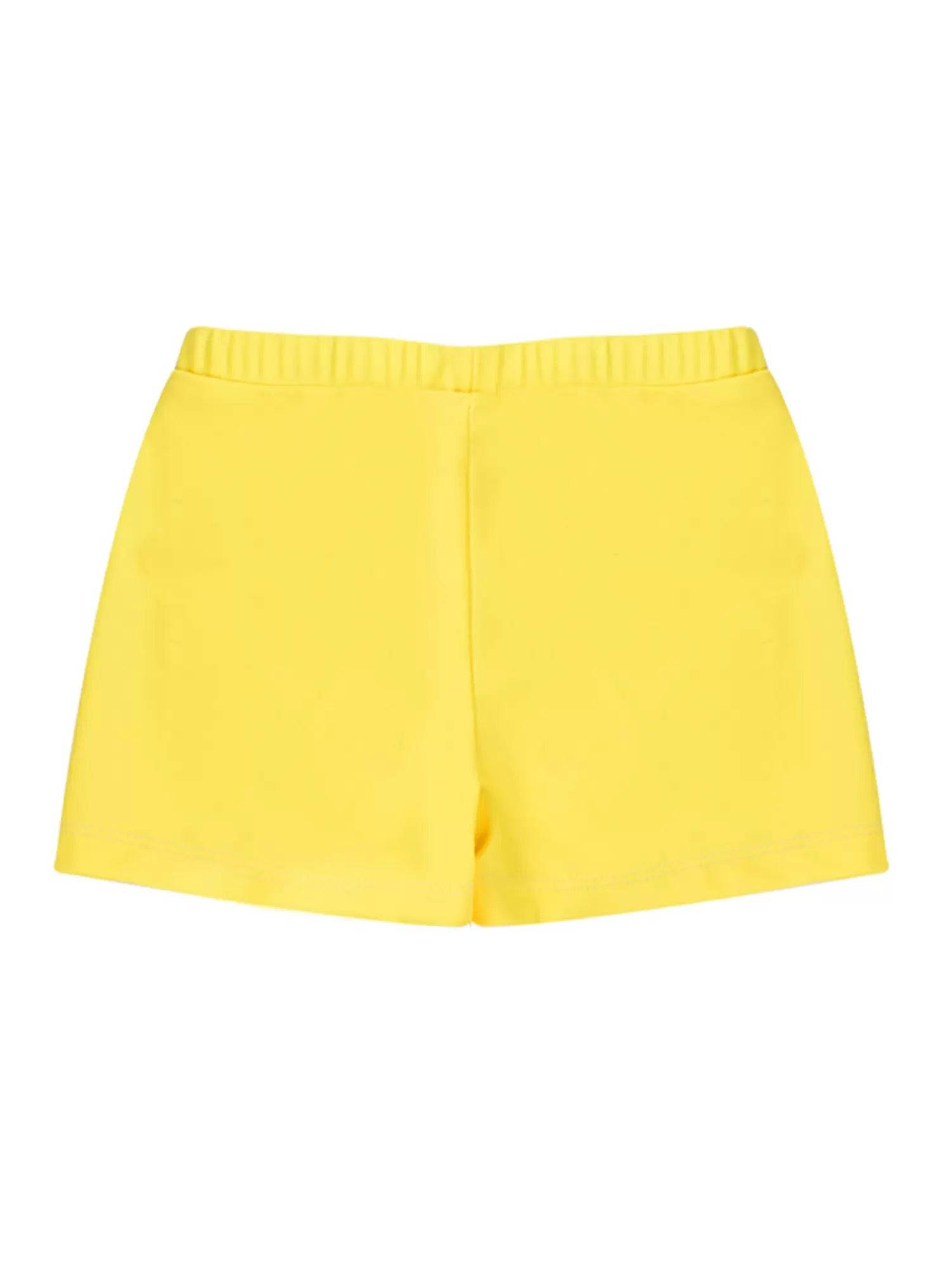 Kids Girls Solid Elastic Waistband Swimming Shorts