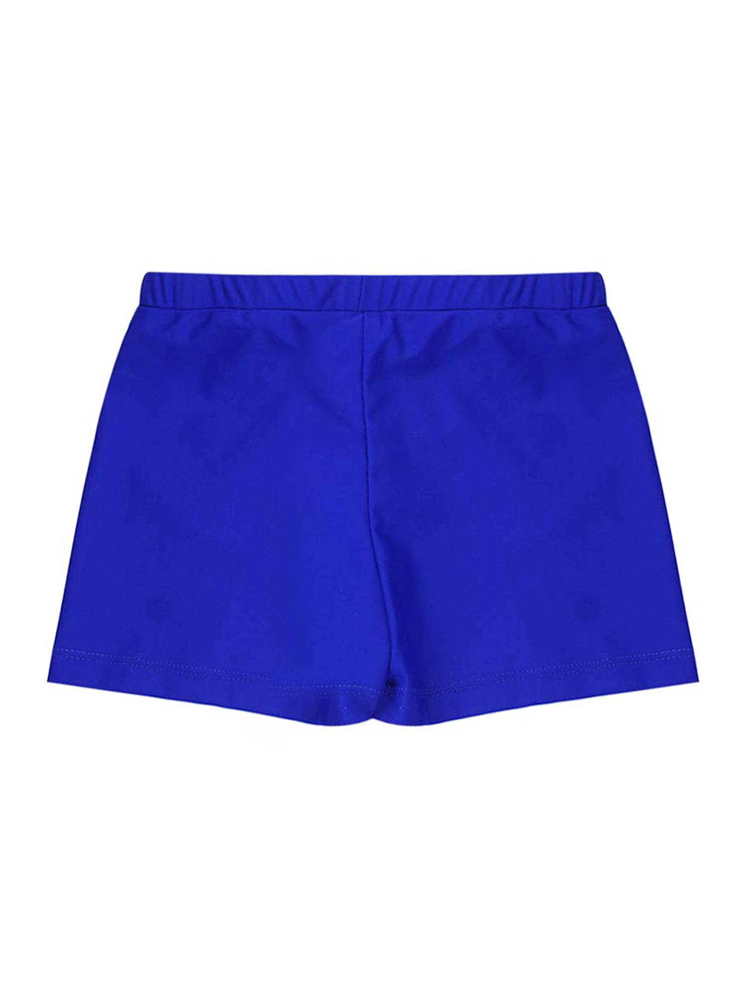 Kids Girls Solid Elastic Waistband Swimming Shorts