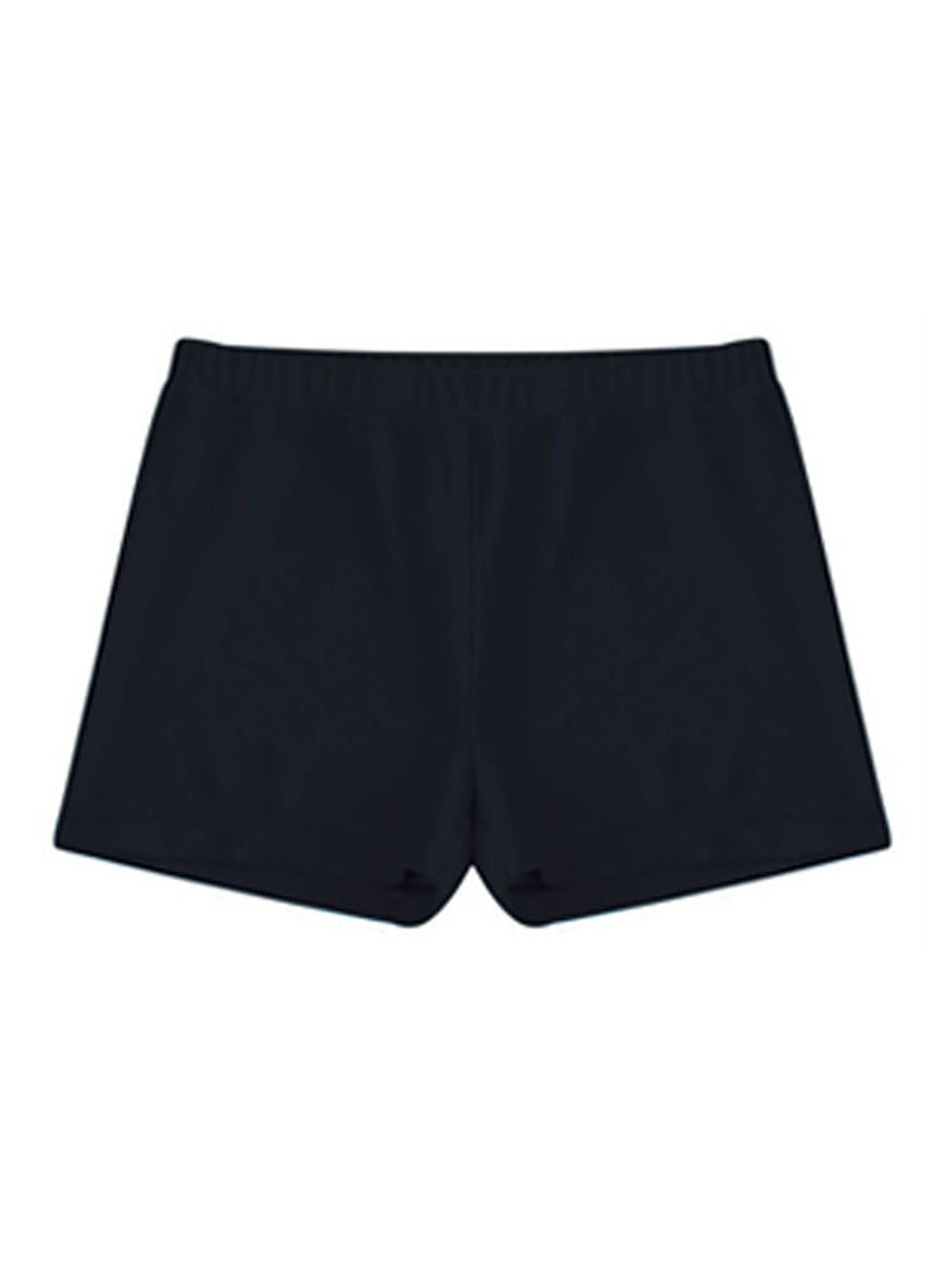 Kids Girls Solid Elastic Waistband Swimming Shorts
