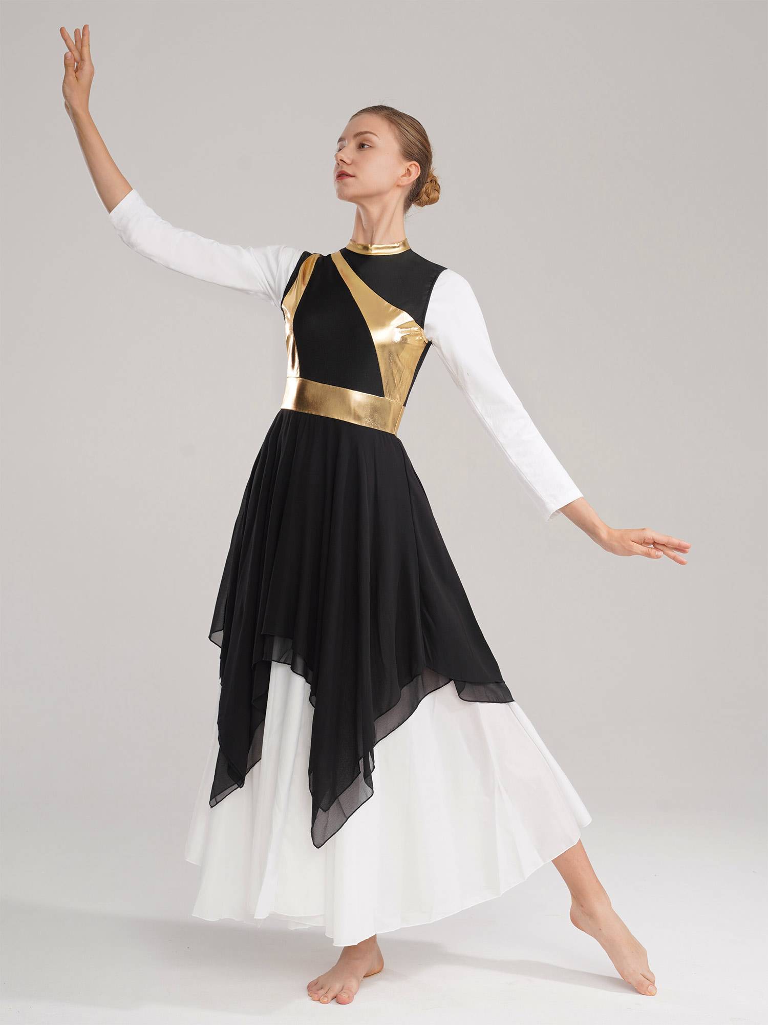 Women Sleeveless Modern Worship Praise Dance Dresses(no white underdress)