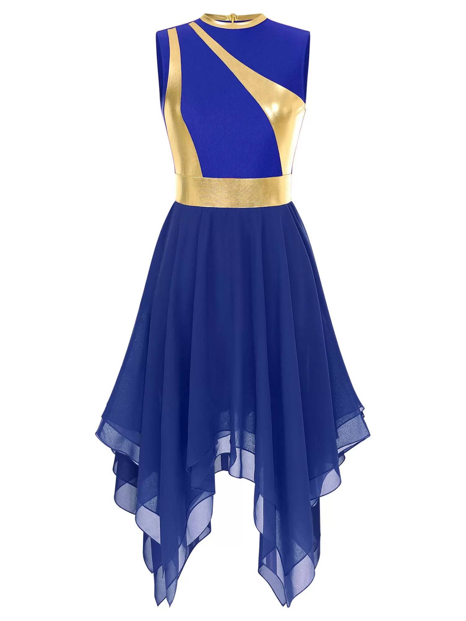 Women Sleeveless Modern Worship Praise Dance Dresses(no white underdress)