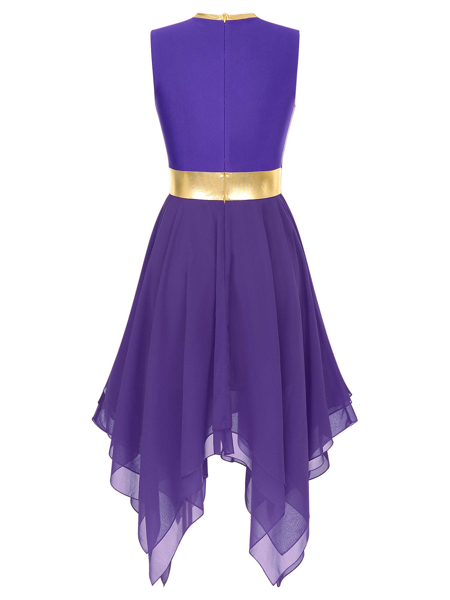 Women Sleeveless Modern Worship Praise Dance Dresses(no white underdress)