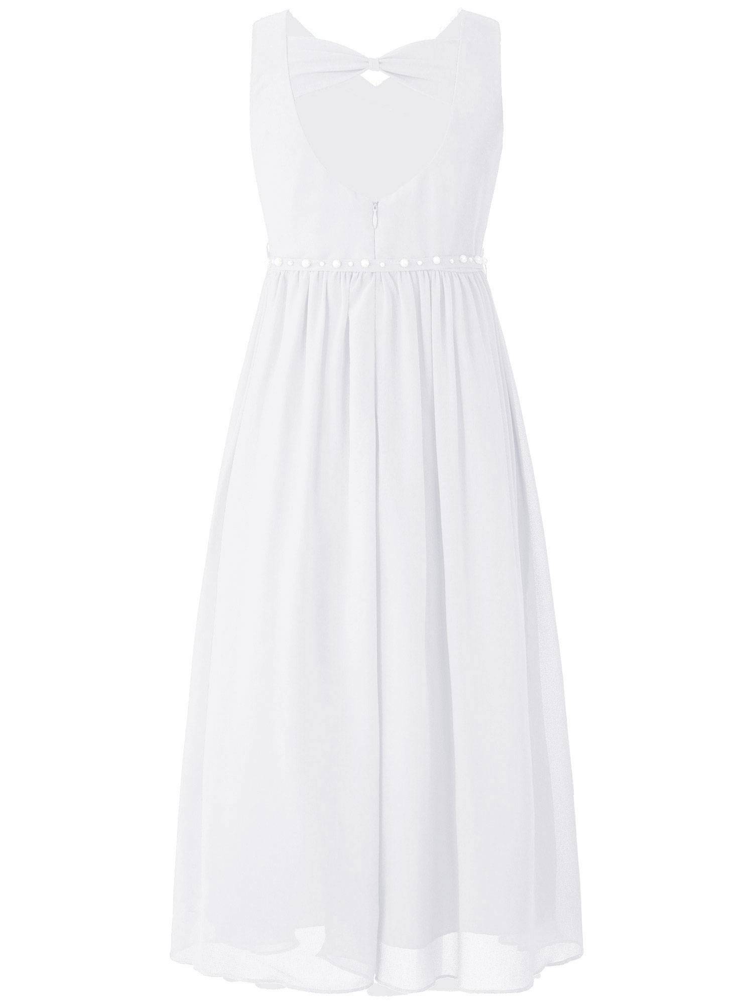 Kids Girls Beaded V Neck Chiffon Party Dress