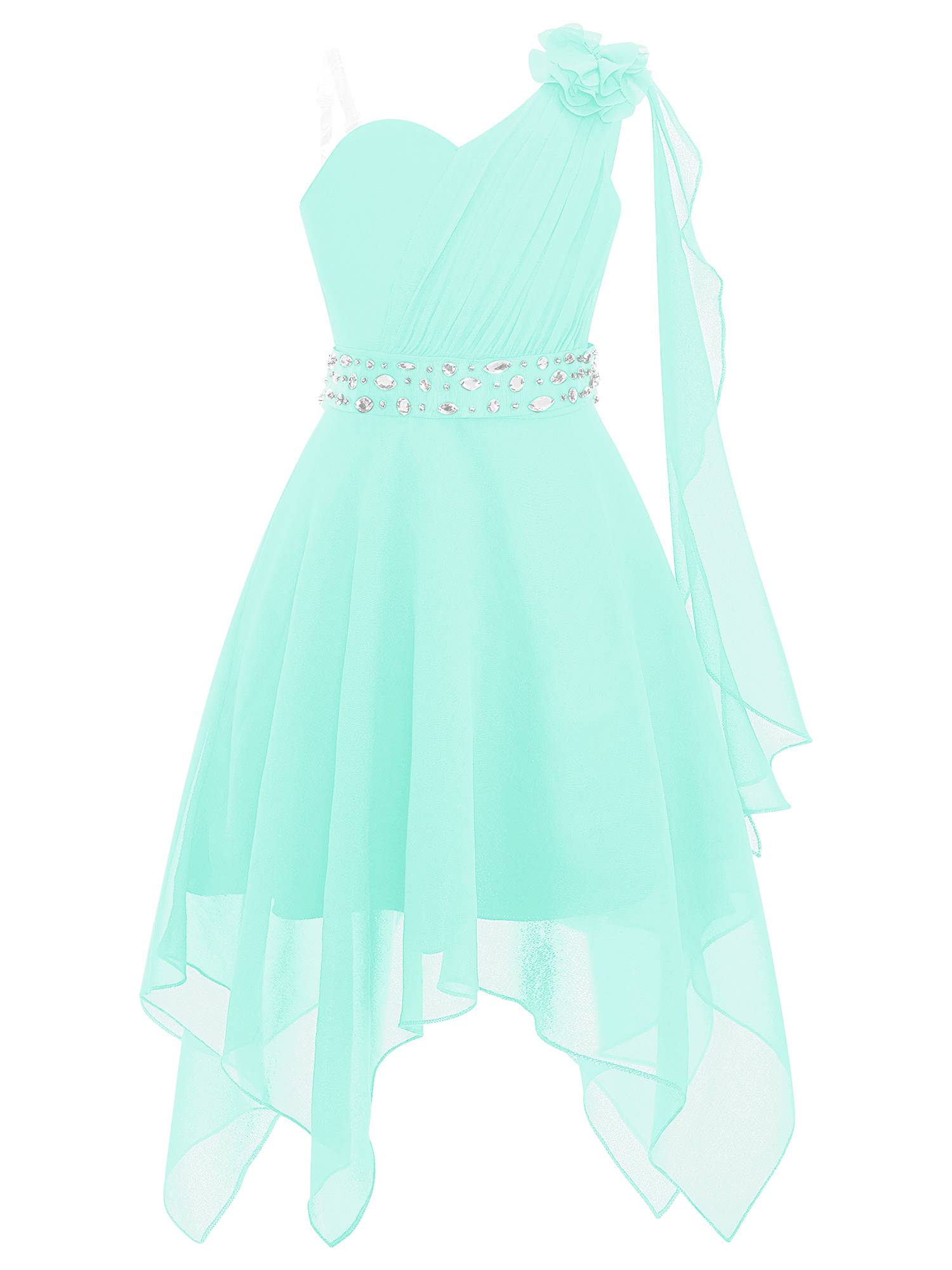 Kids Girls Chic Ruched Chiffon Dress
