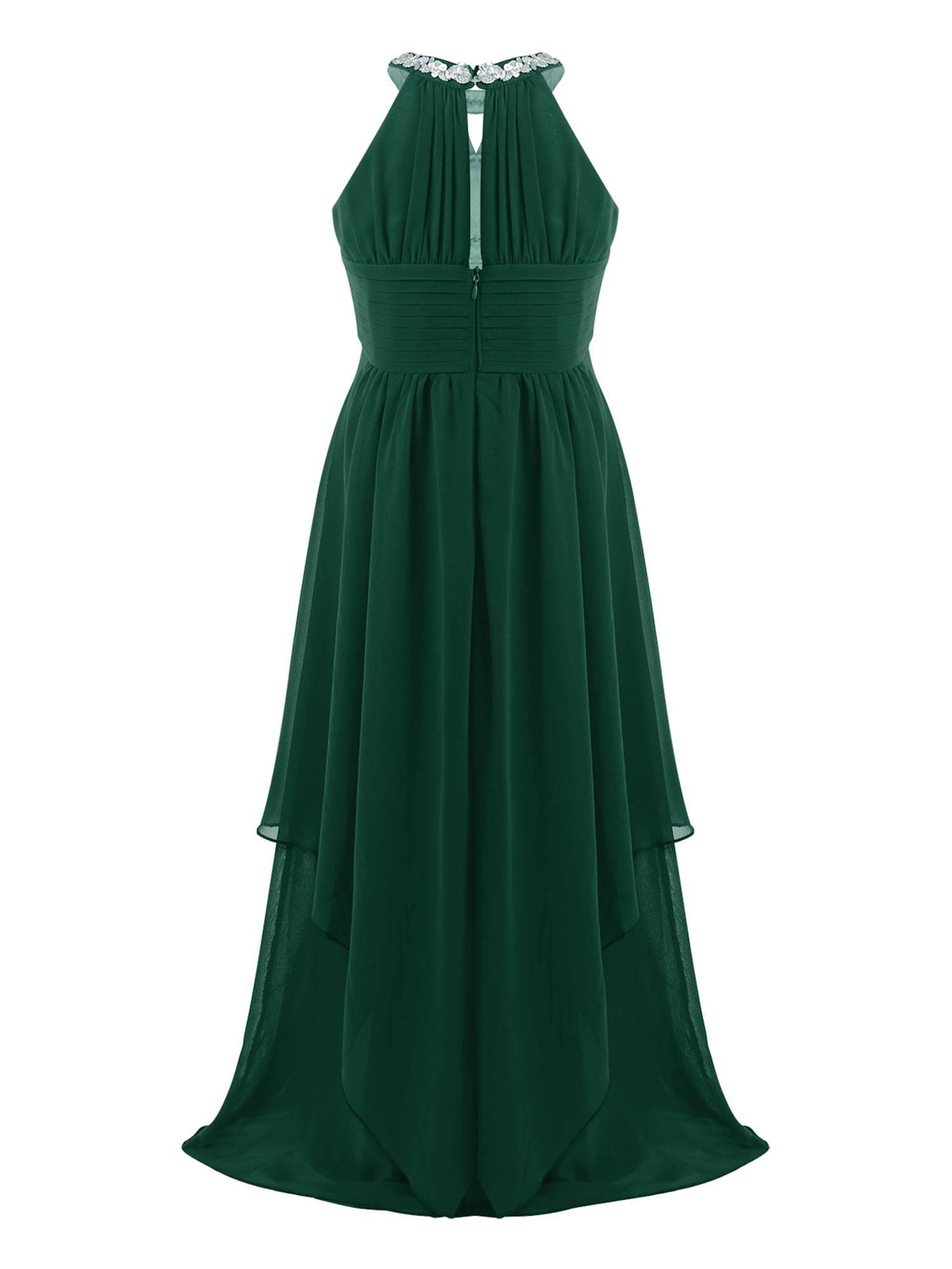 Toddler/Kids Girls Sequined Halter Ruffled Dress