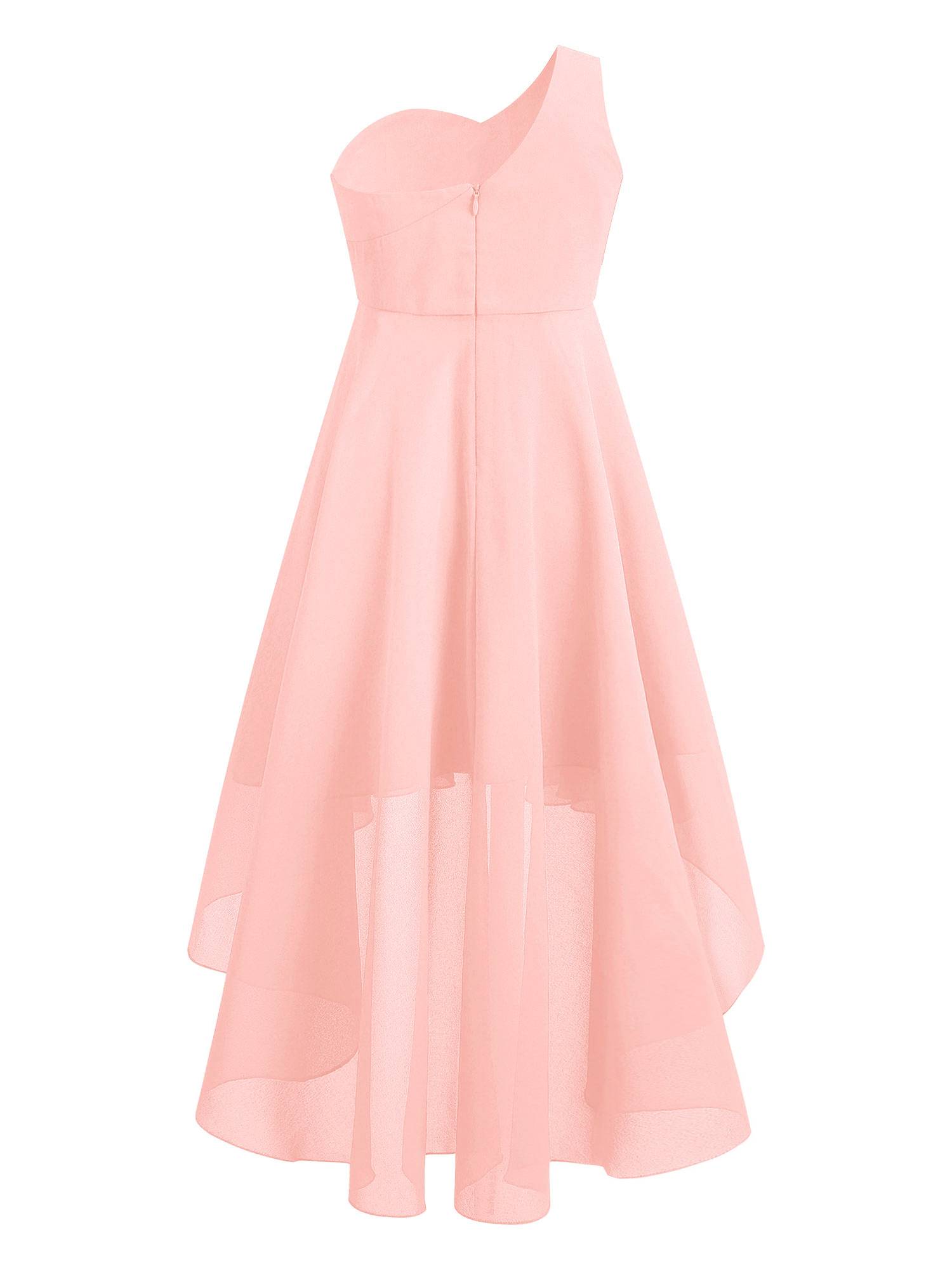 Kids Girls Rhinestones Beaded High-Low Party Dress