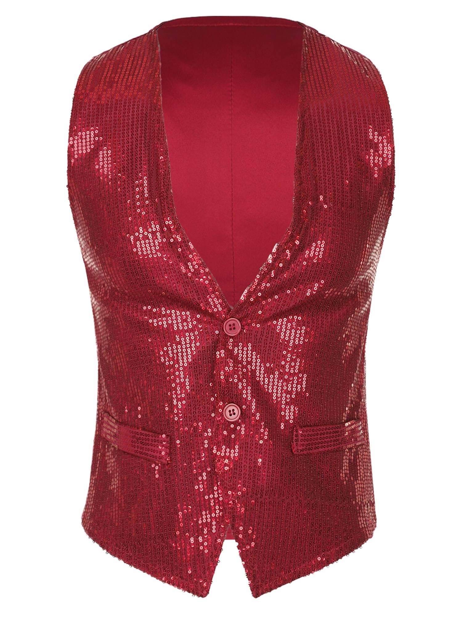 Men Sequin Sleeveless Waistcoat Jacket for Latin Jazz Dance