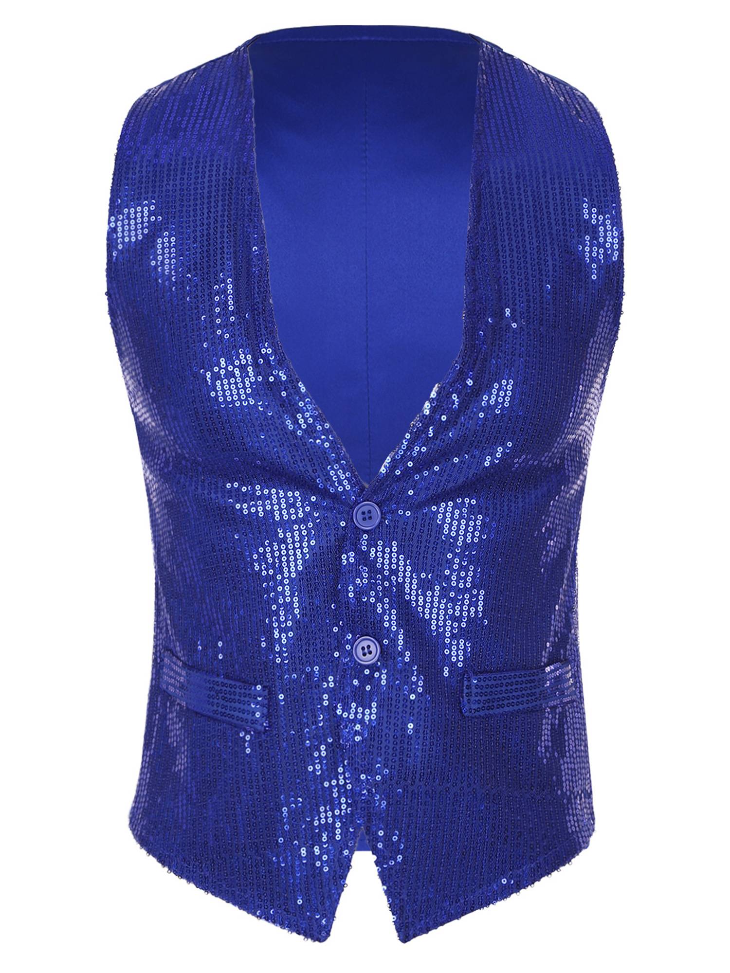 Men Sequin Sleeveless Waistcoat Jacket for Latin Jazz Dance