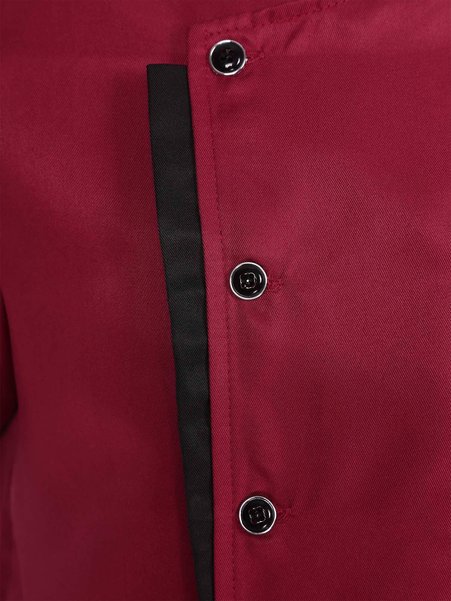 Adult Short Sleeve Stand Collar Button Chef Shirt