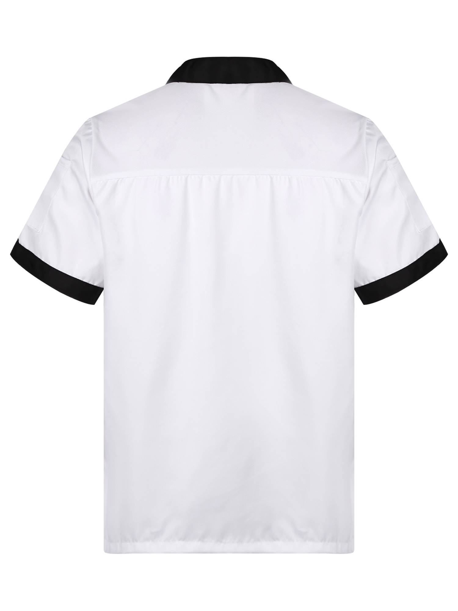 Adult Short Sleeve Stand Collar Button Chef Shirt