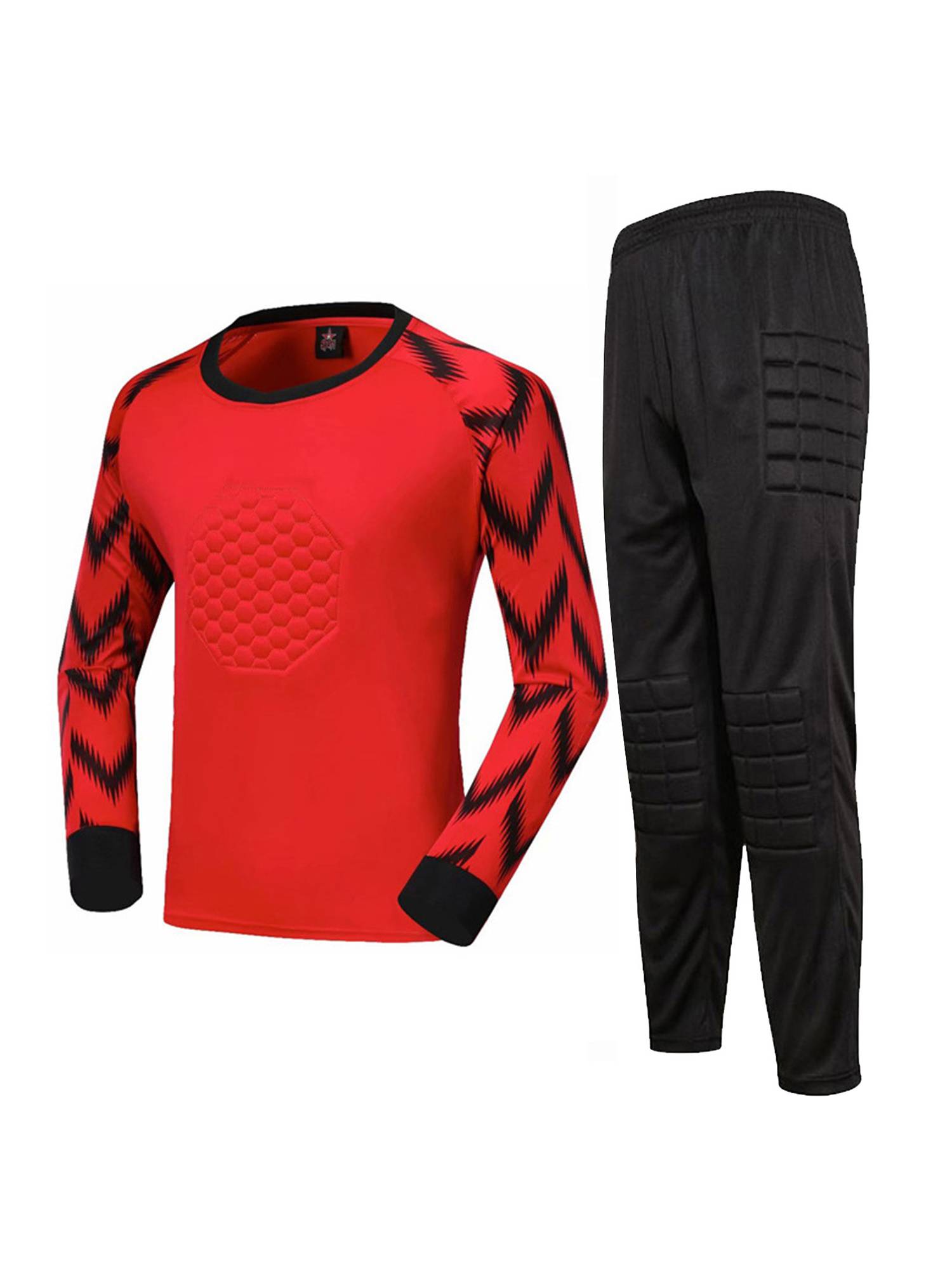 Men Football Goalkeeper Goalie Sport Suit Long Sleeve Top and Pants Sets