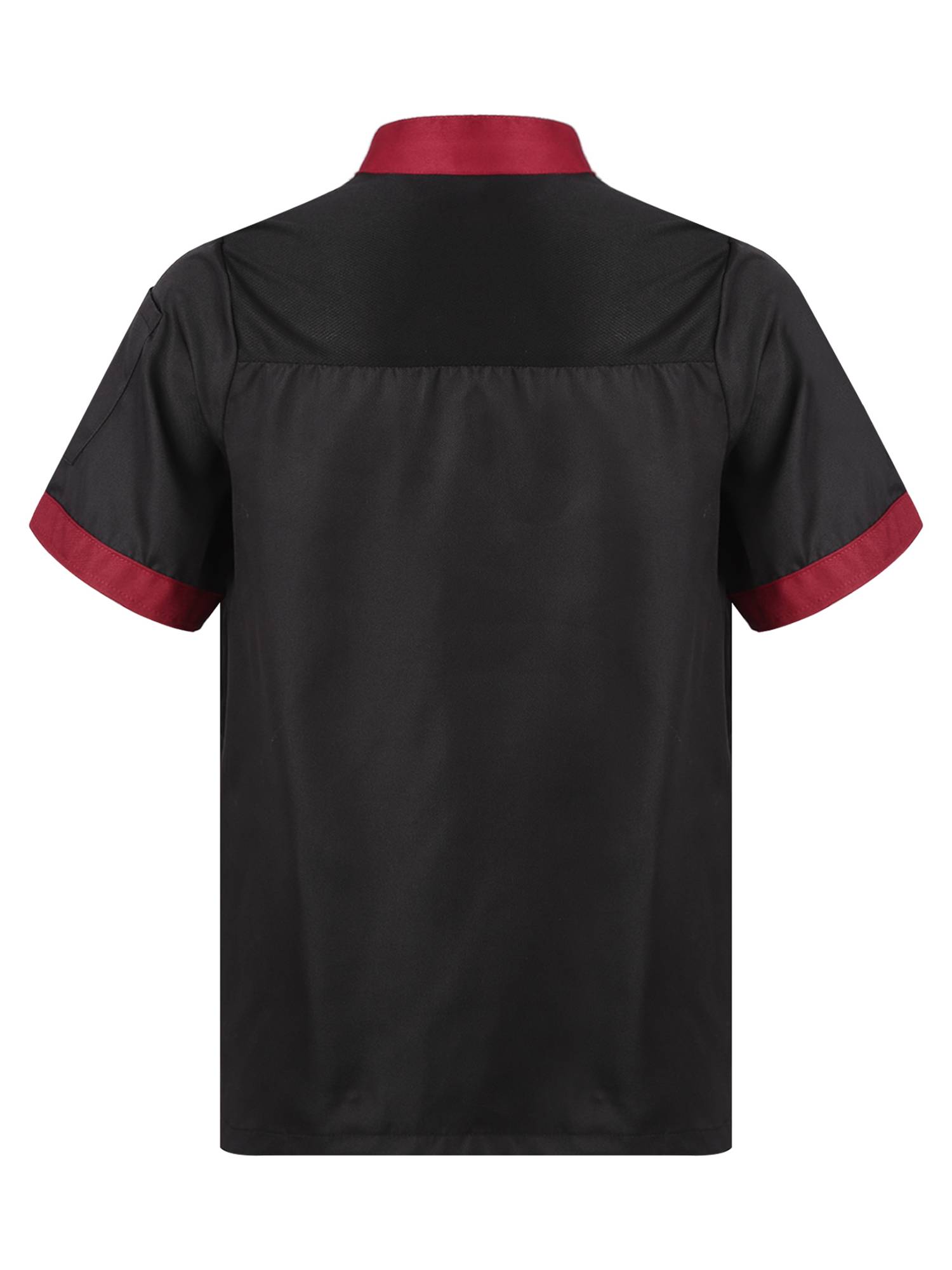 Adult Short Sleeve Stand Collar Button Chef Shirt