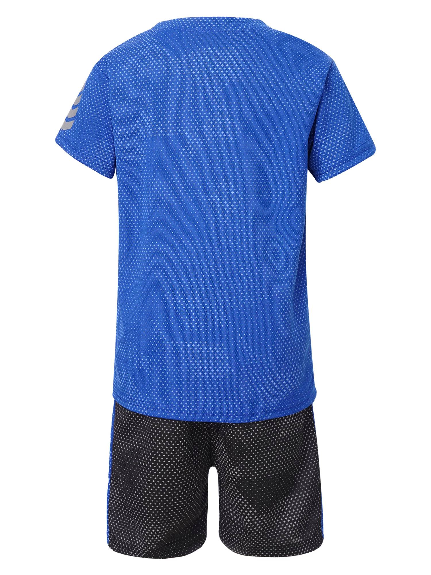 Kids Boys 2pcs Quickly Dry Short Sleeve T-shirt and Shorts Football Set
