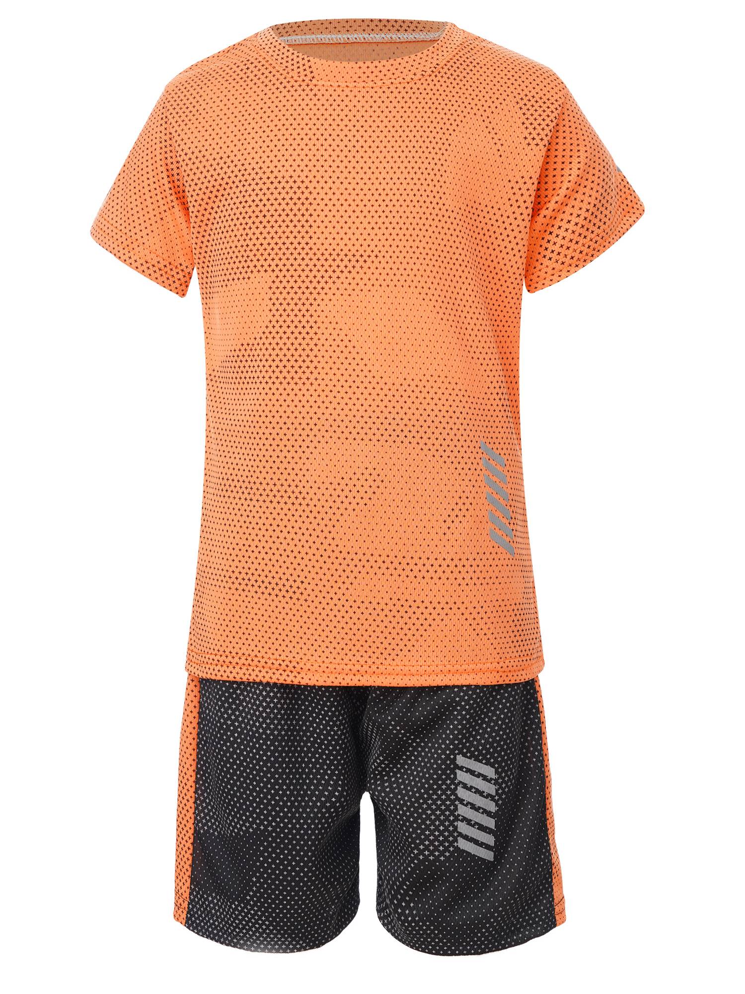 Kids Boys 2pcs Quickly Dry Short Sleeve T-shirt and Shorts Football Set