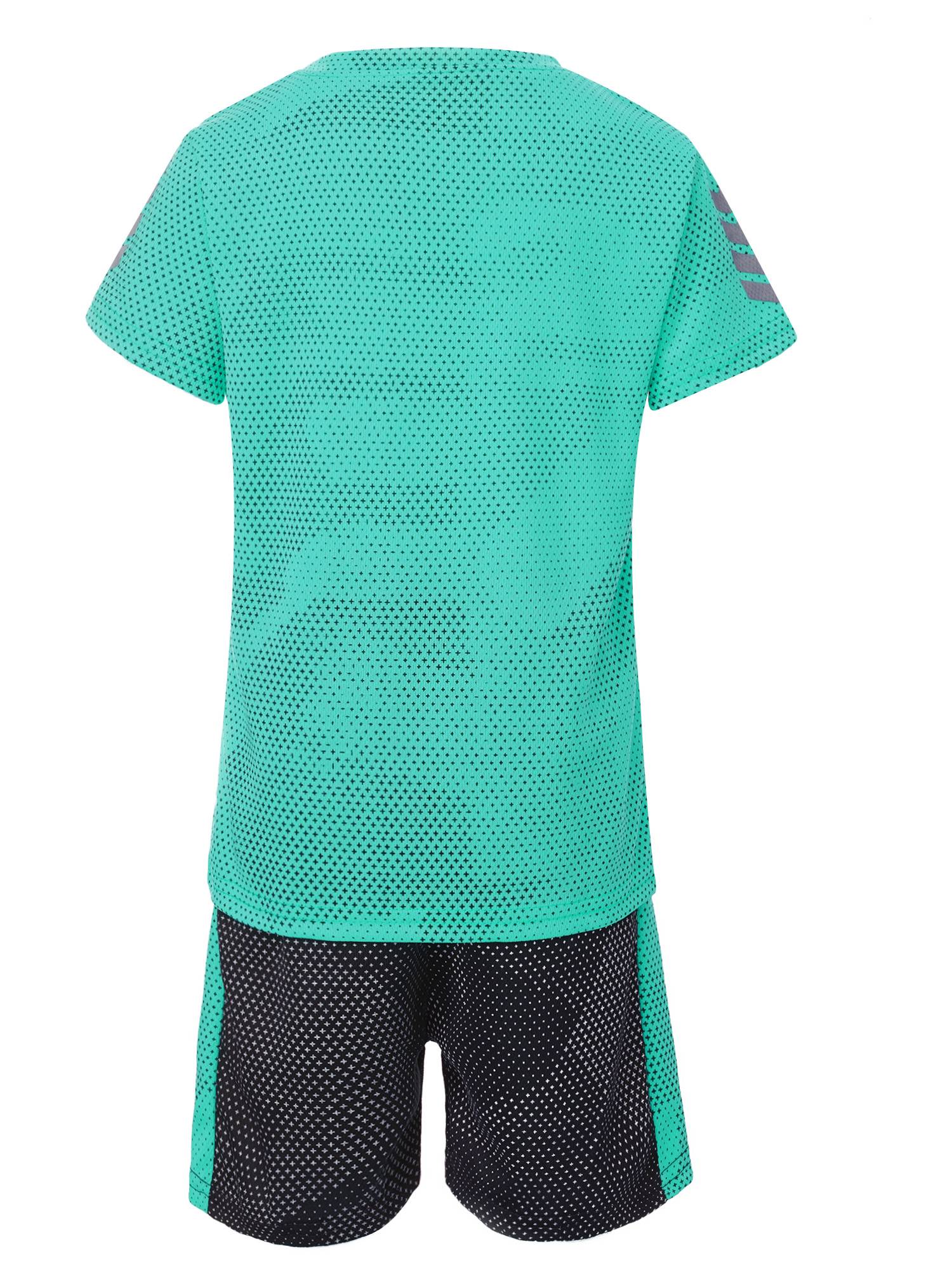Kids Boys 2pcs Quickly Dry Short Sleeve T-shirt and Shorts Football Set