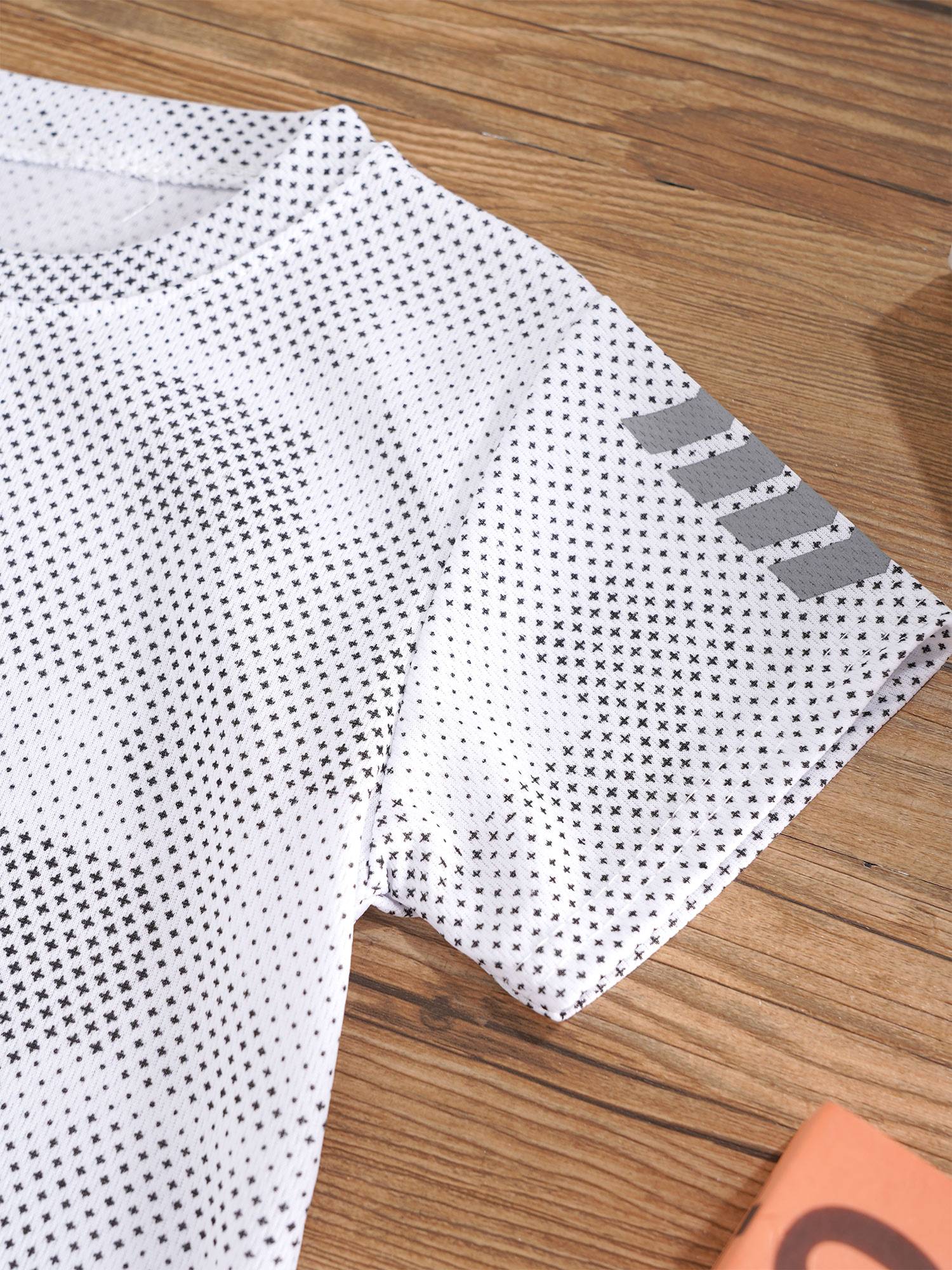 Kids Boys 2pcs Quickly Dry Short Sleeve T-shirt and Shorts Football Set