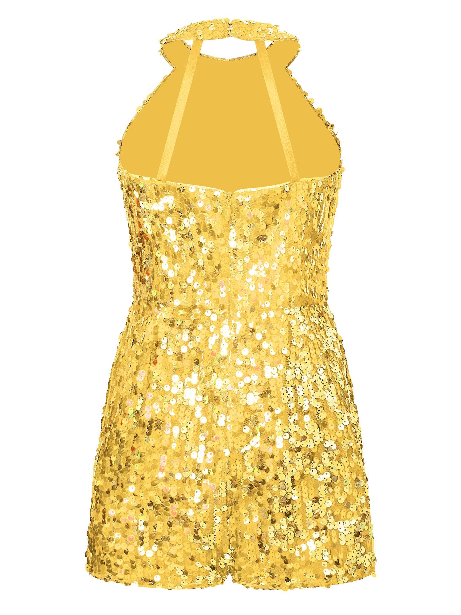 Kids Girls Allover Sequin Tank Top Jumpsuits