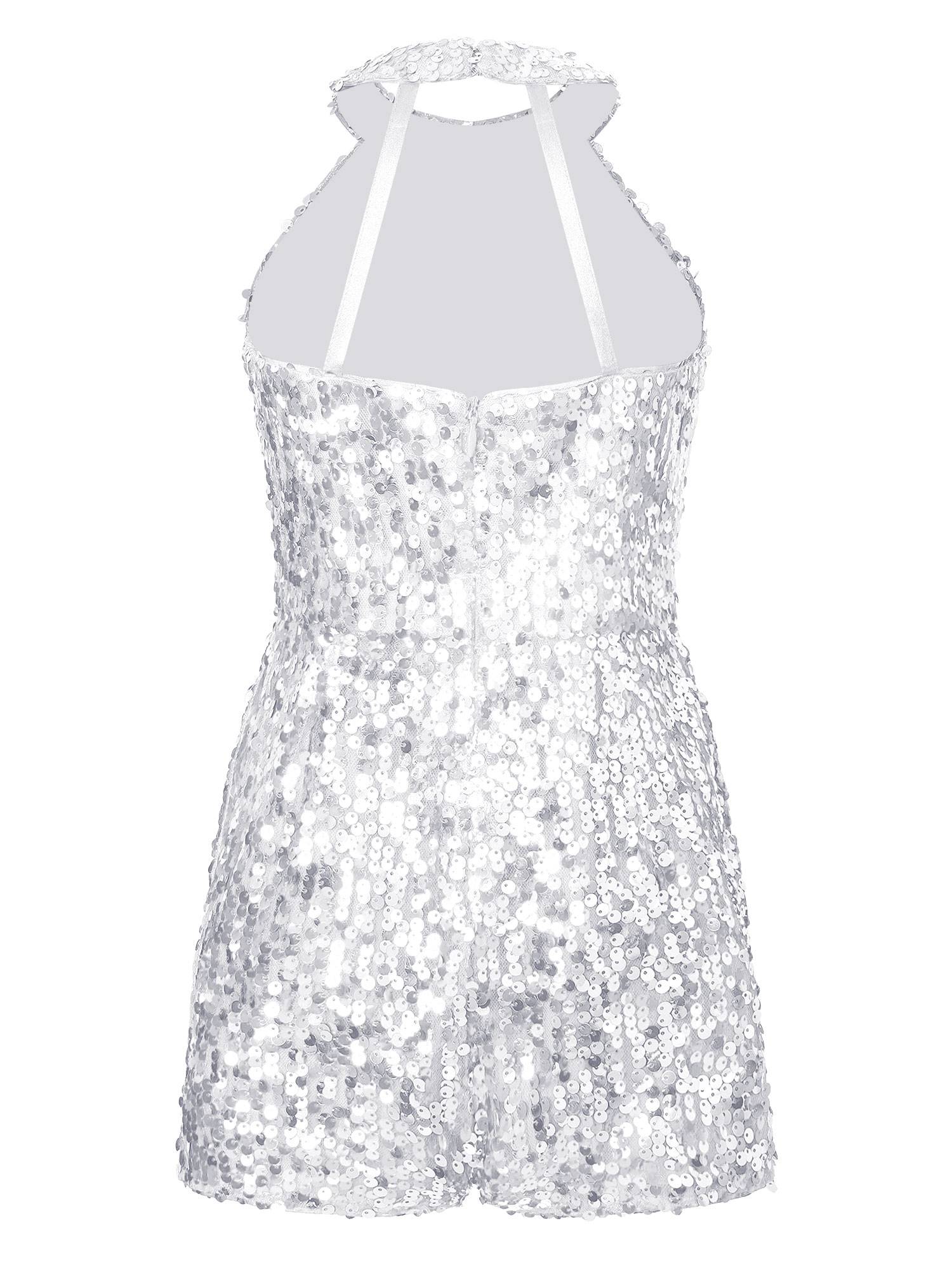 Kids Girls Allover Sequin Tank Top Jumpsuits