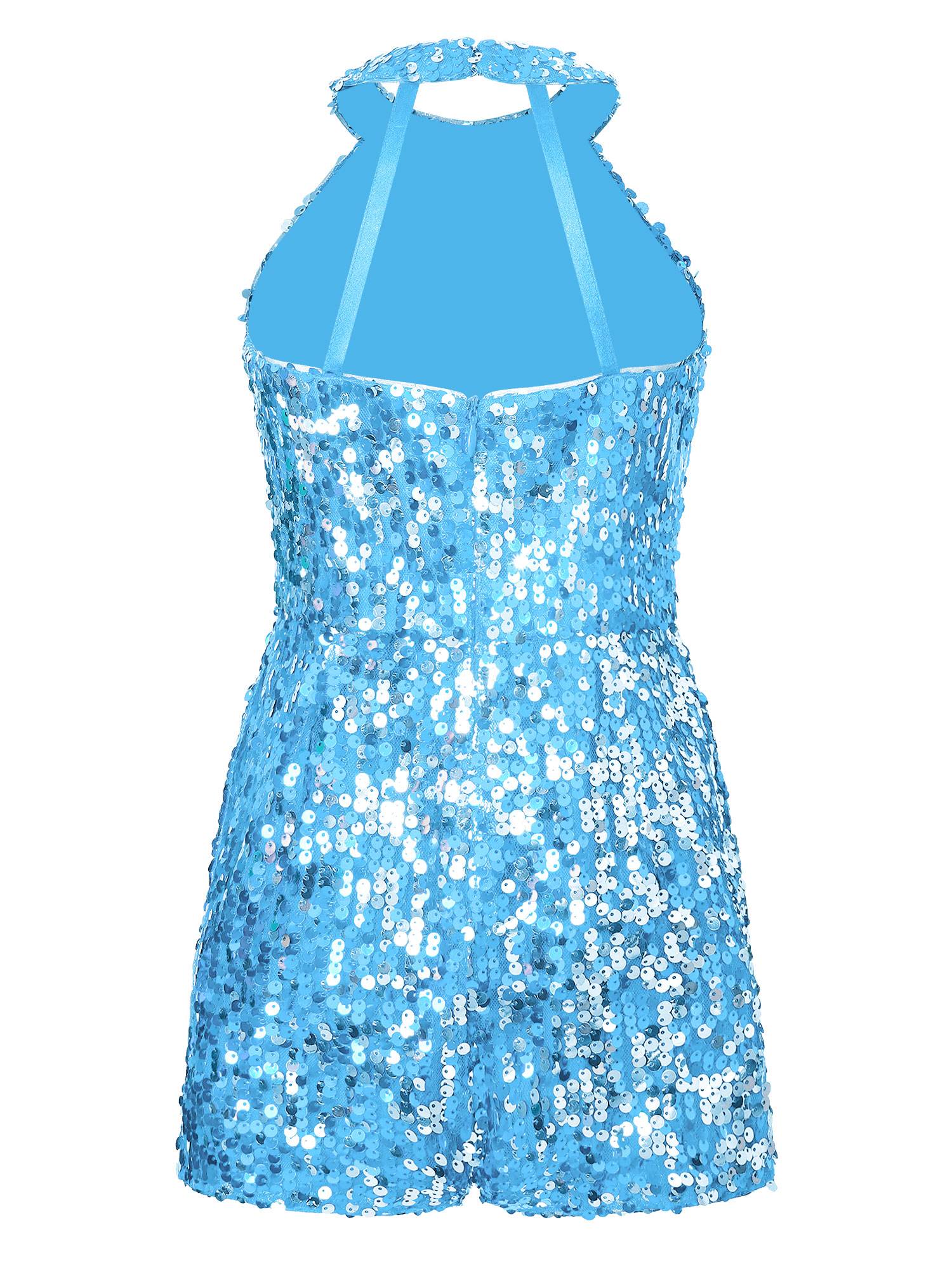 Kids Girls Allover Sequin Tank Top Jumpsuits