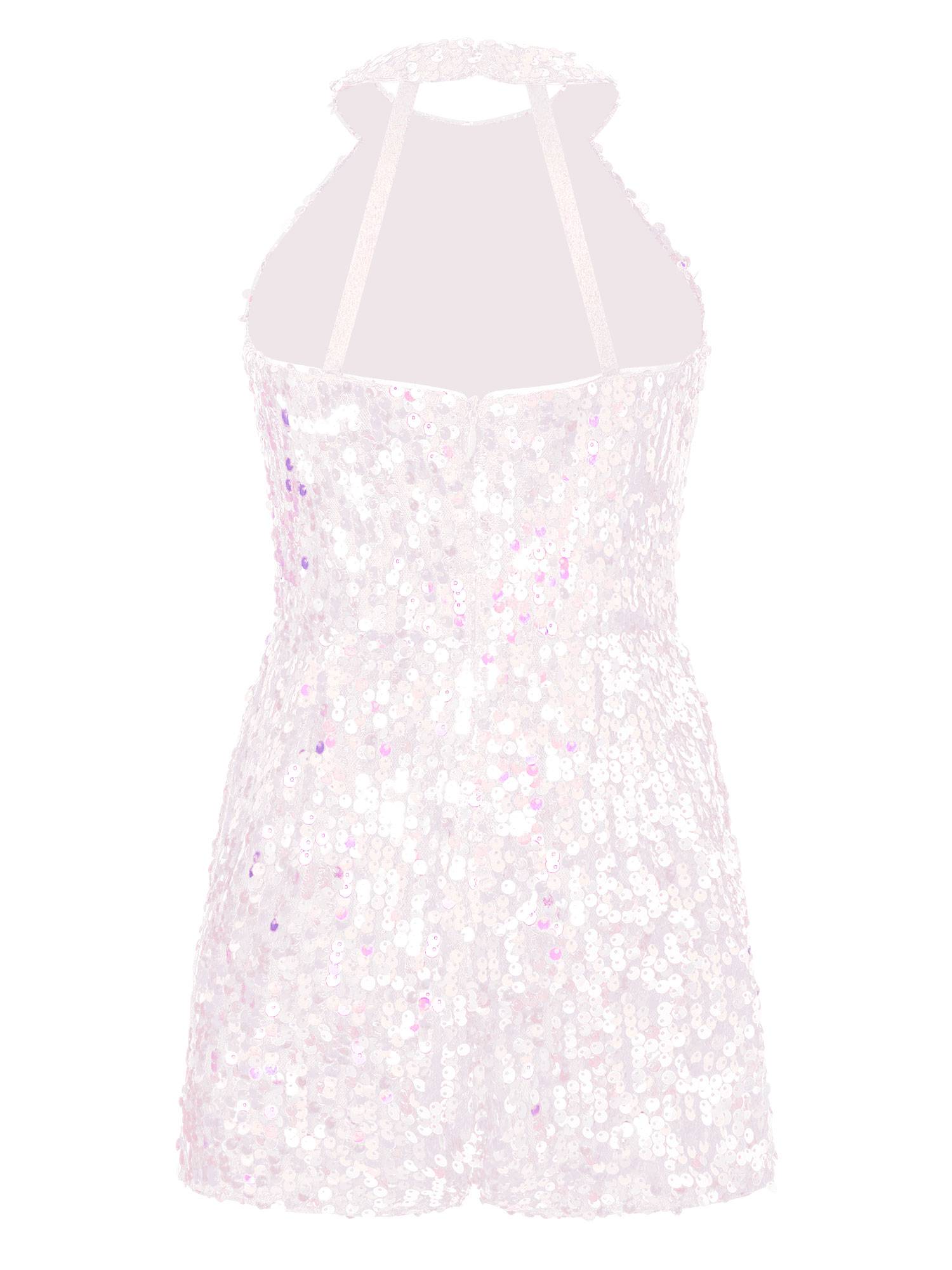 Kids Girls Allover Sequin Tank Top Jumpsuits