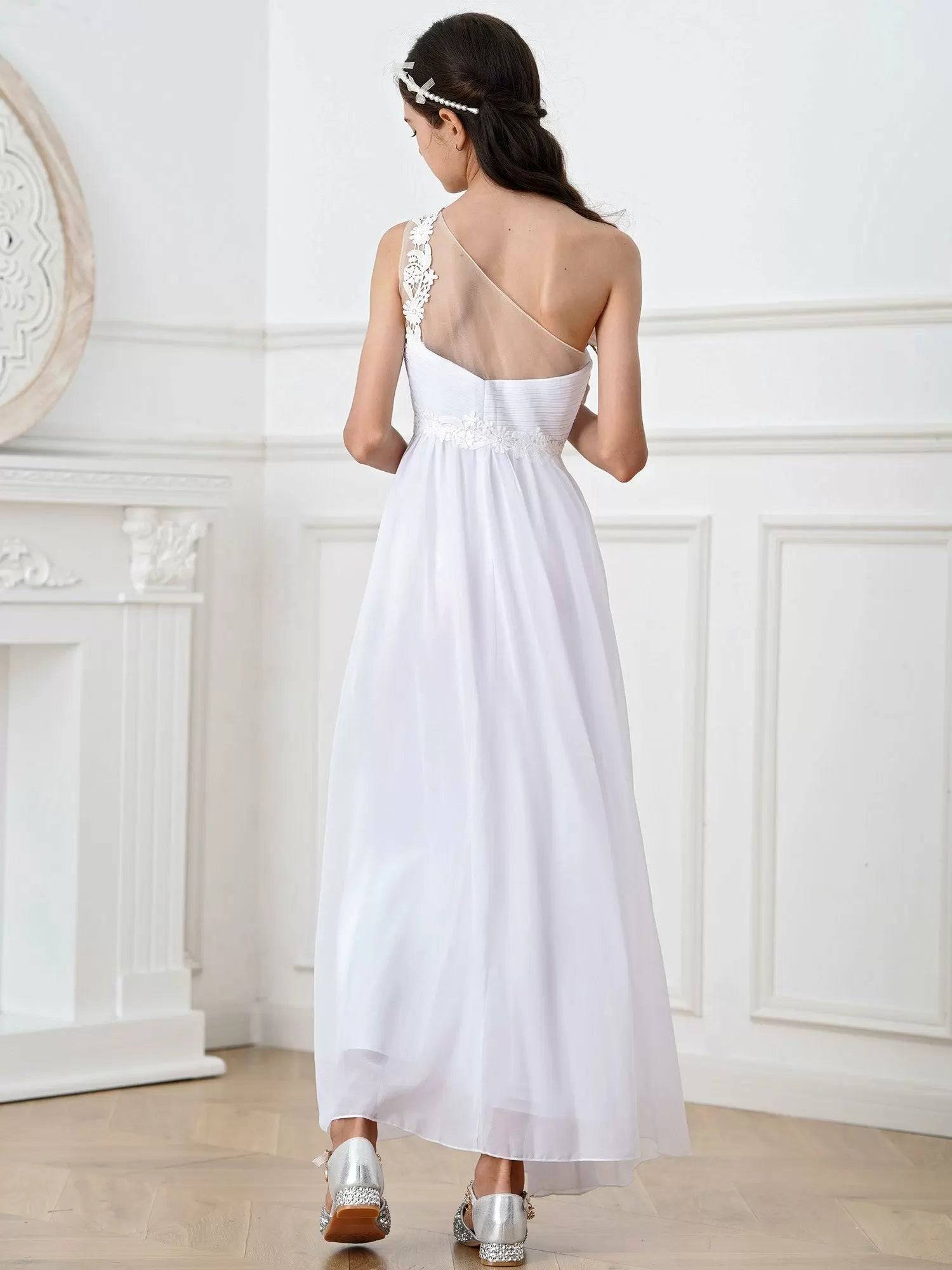 Kids Girls Lace Chiffon Maxi Flower Girls Dress Bridesmaid Dress