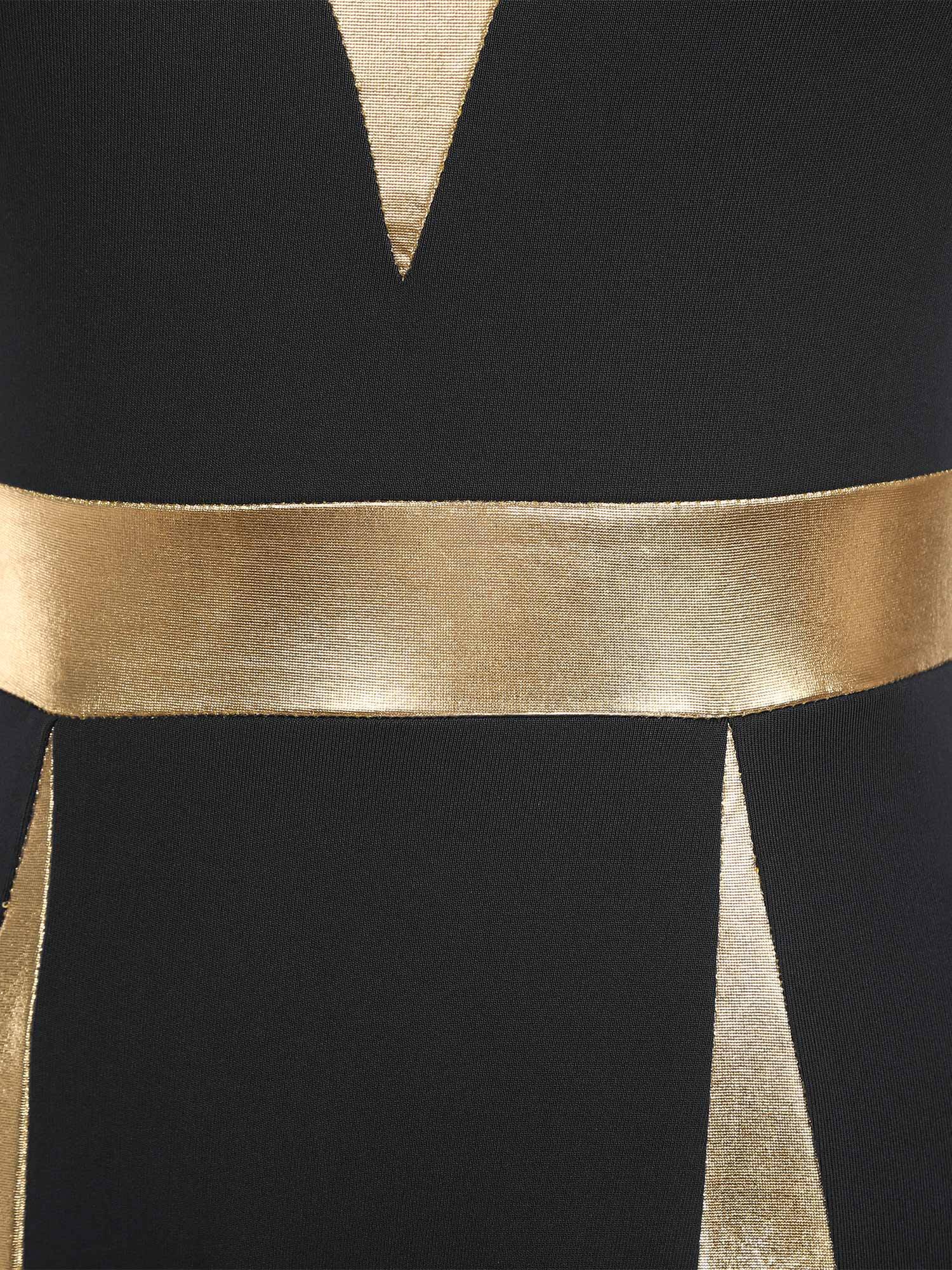 Women Sleeveless Color Block Church Worship Dance Dress(no white underdress)