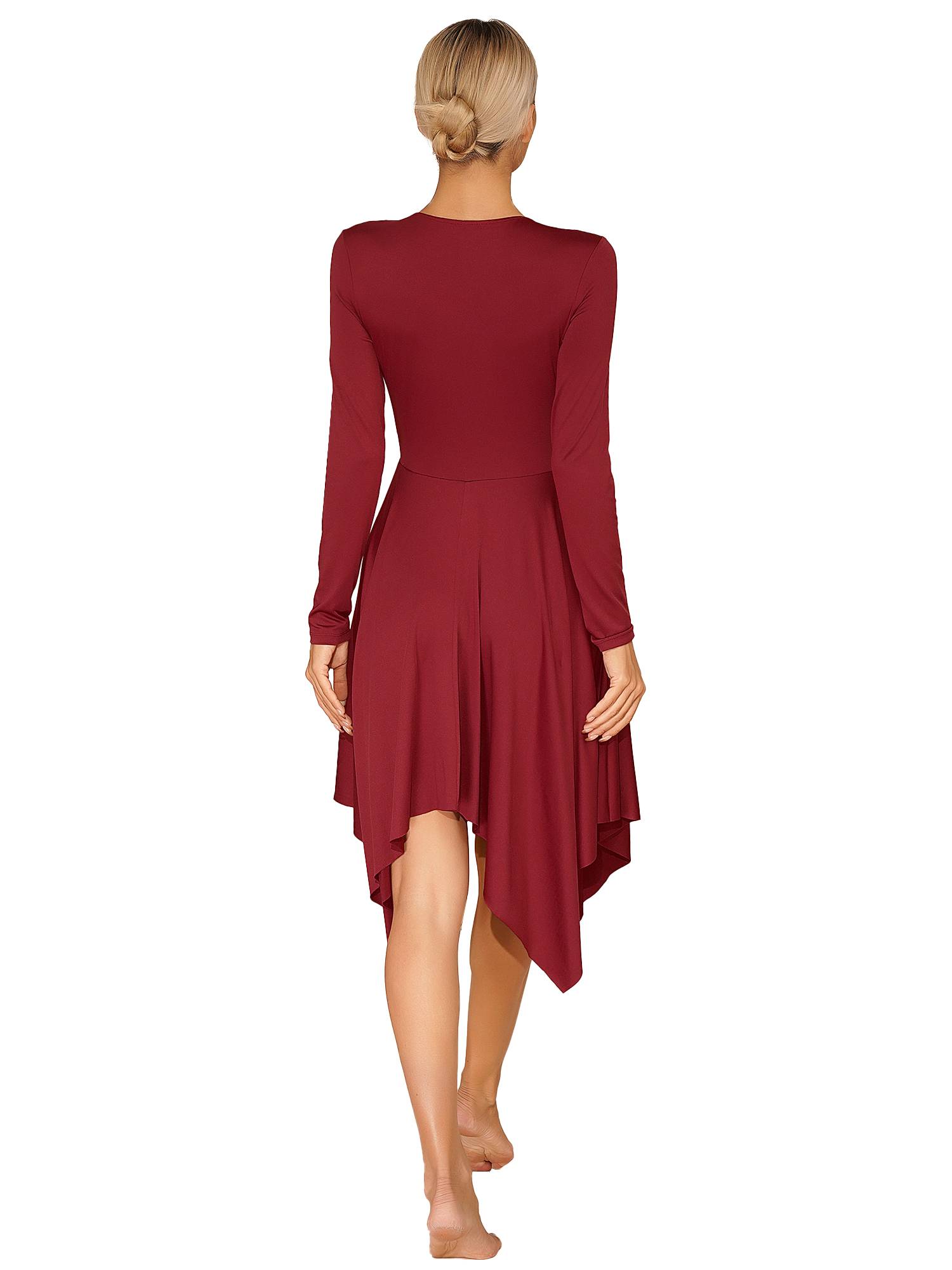 Women Long Sleeve Church Worship Dance Dress