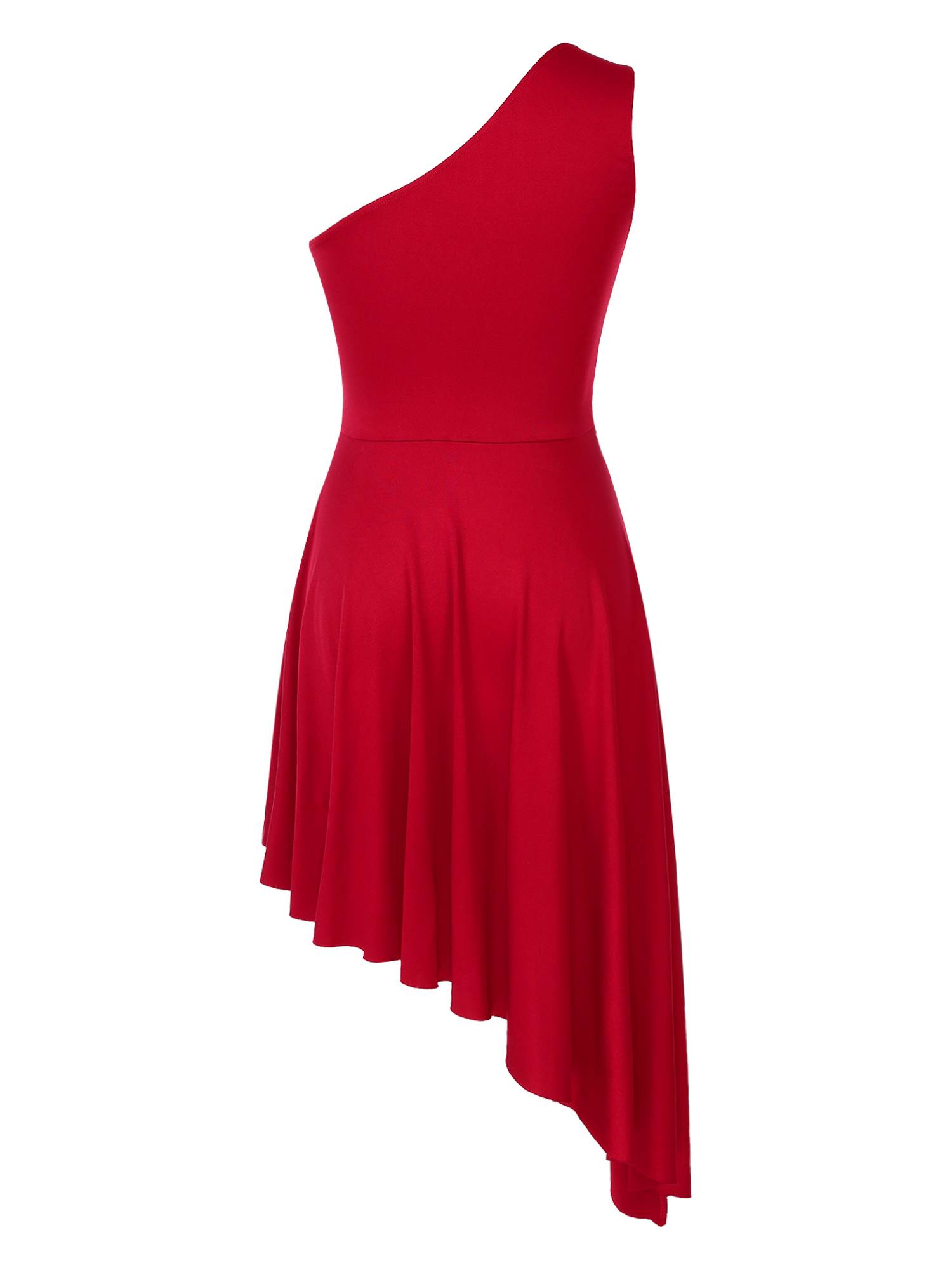 Women Sleeveless One Shoulder Praise Dance Dress
