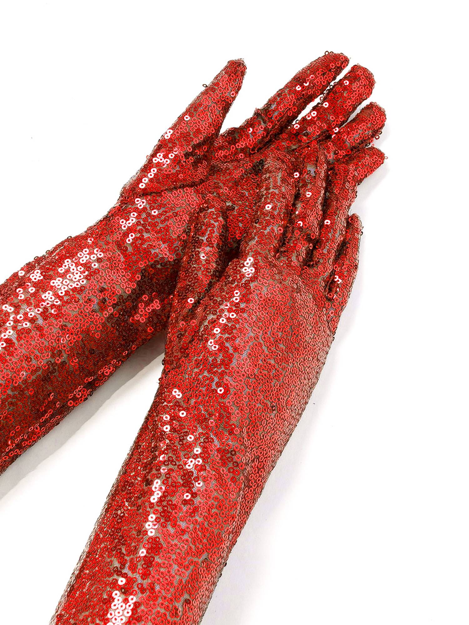 Women Sequin Mesh Vintage 1920s Long Gloves