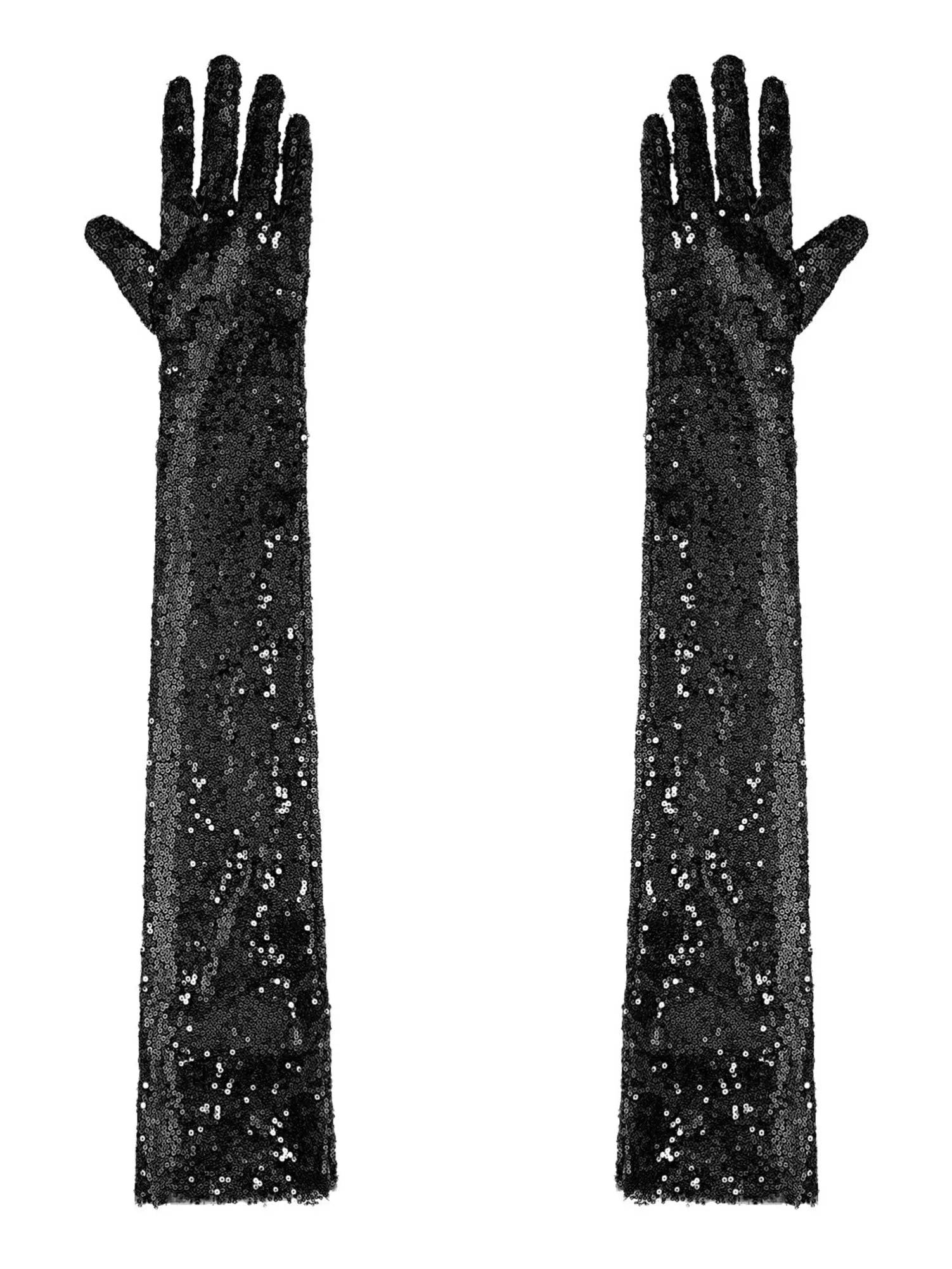 Women Sequin Mesh Vintage 1920s Long Gloves