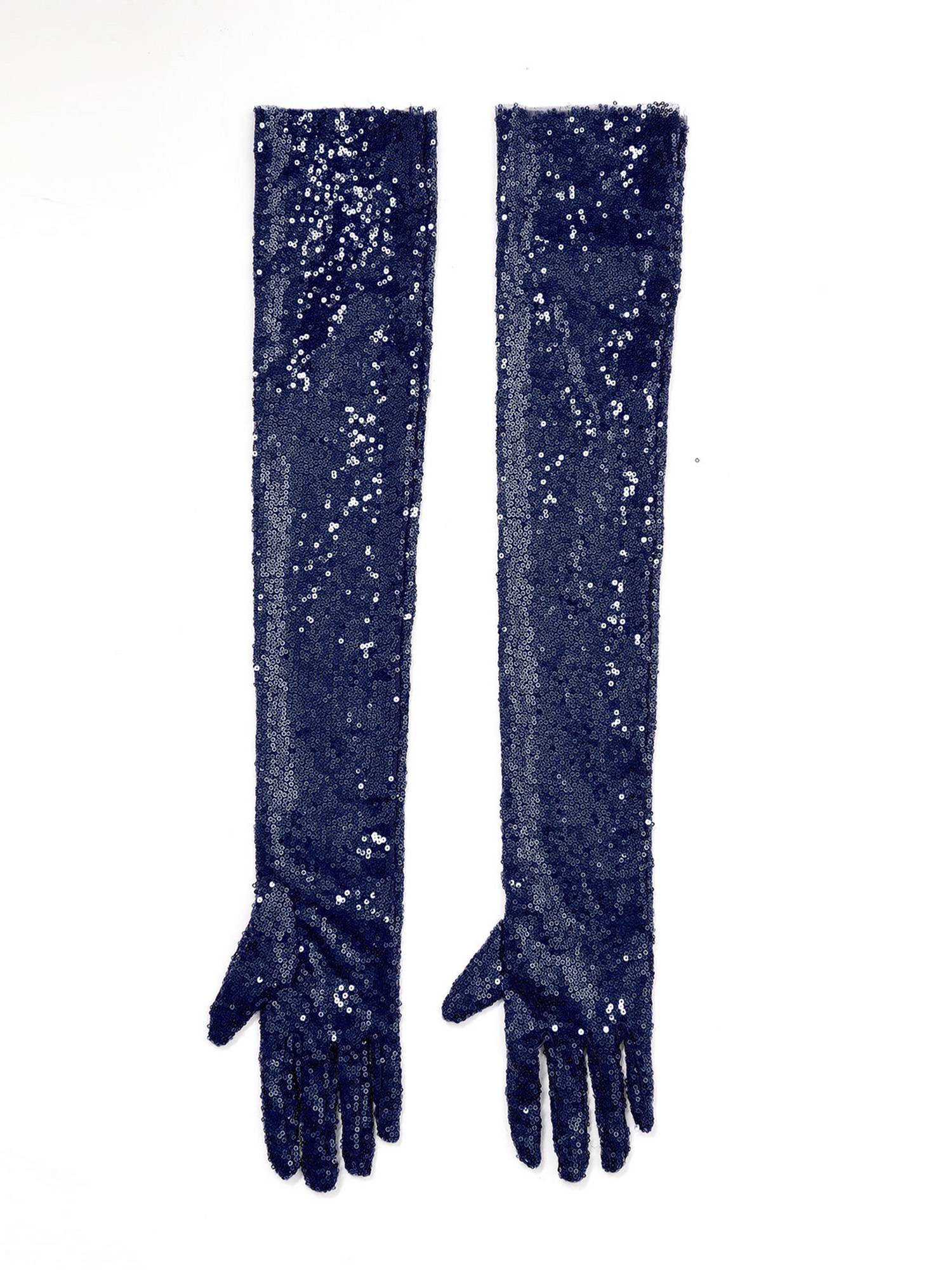Women Sequin Mesh Vintage 1920s Long Gloves