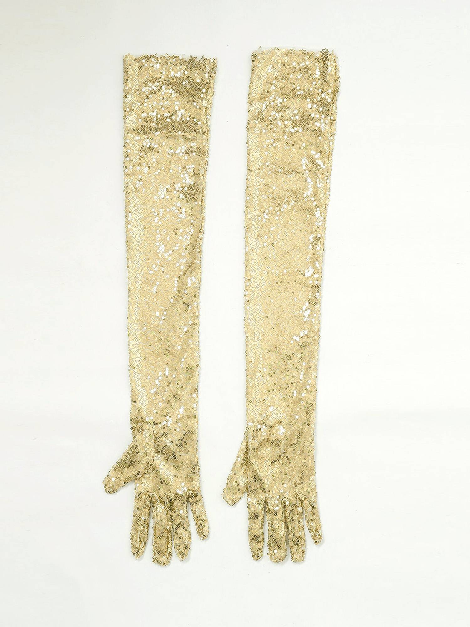 Women Sequin Mesh Vintage 1920s Long Gloves