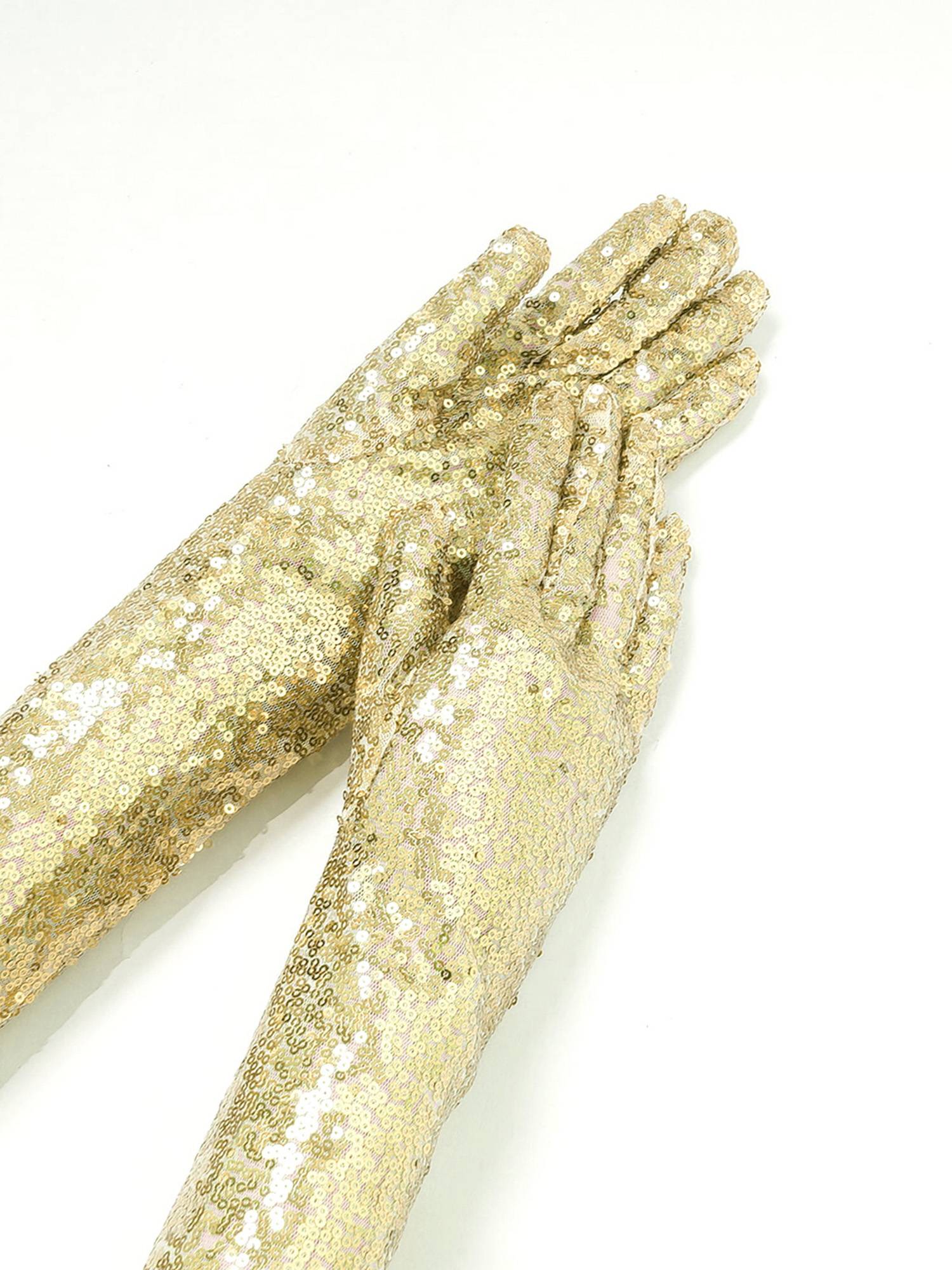 Women Sequin Mesh Vintage 1920s Long Gloves