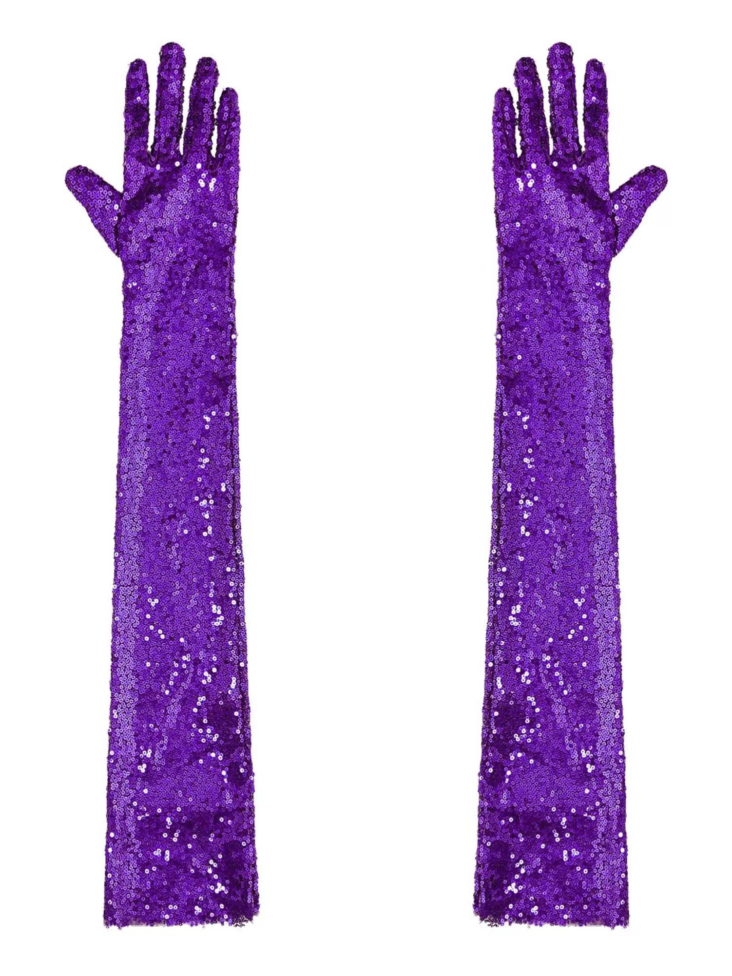 Women Sequin Mesh Vintage 1920s Long Gloves